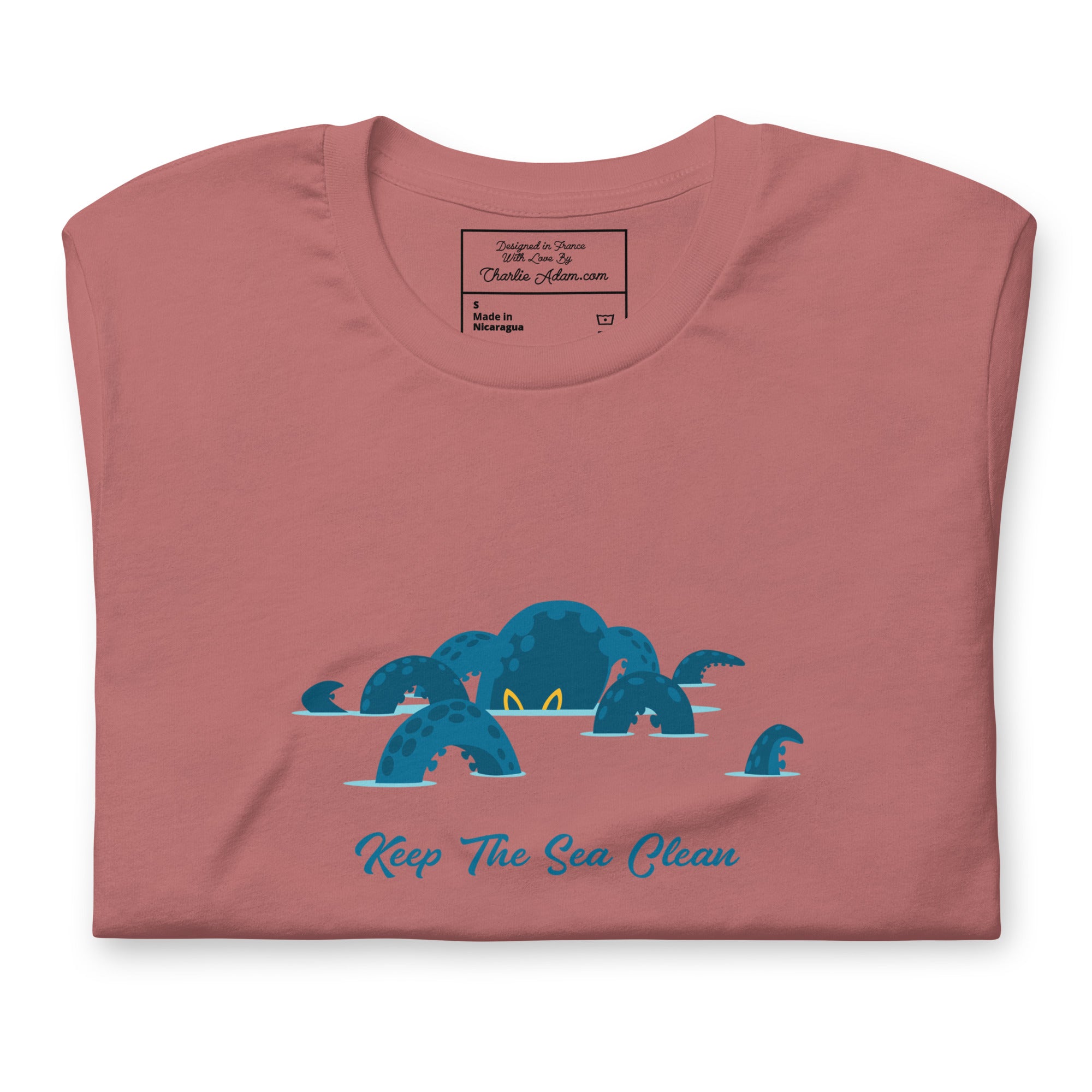 T-shirt en coton unisexe Octopus Blue sur couleurs vives