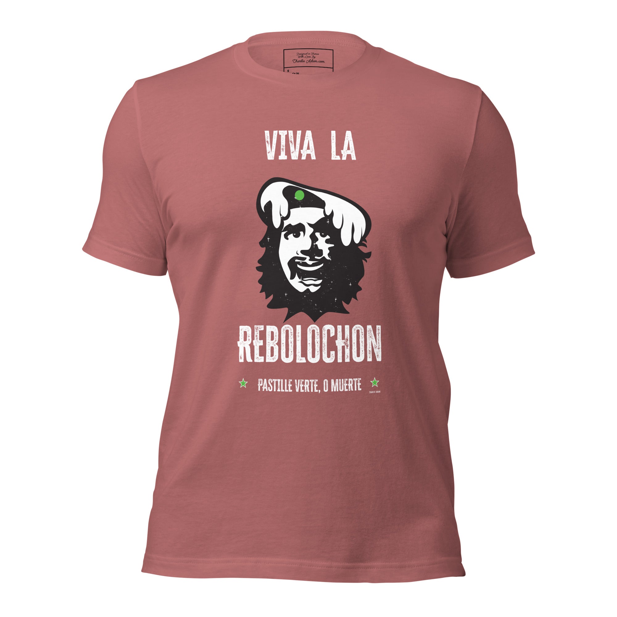 Unisex cotton t-shirt Viva la Rebolochon on bright colors