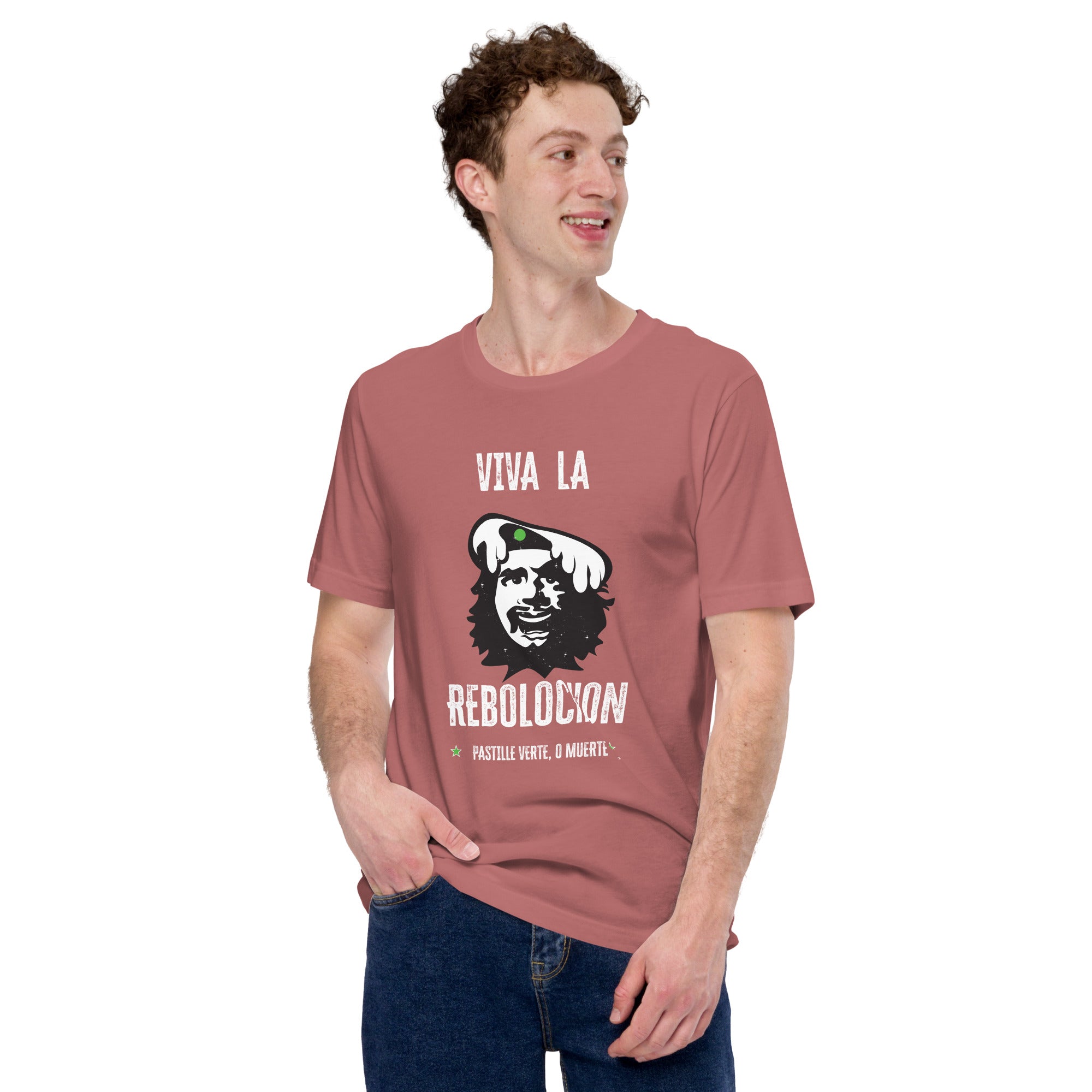 Unisex cotton t-shirt Viva la Rebolochon on bright colors