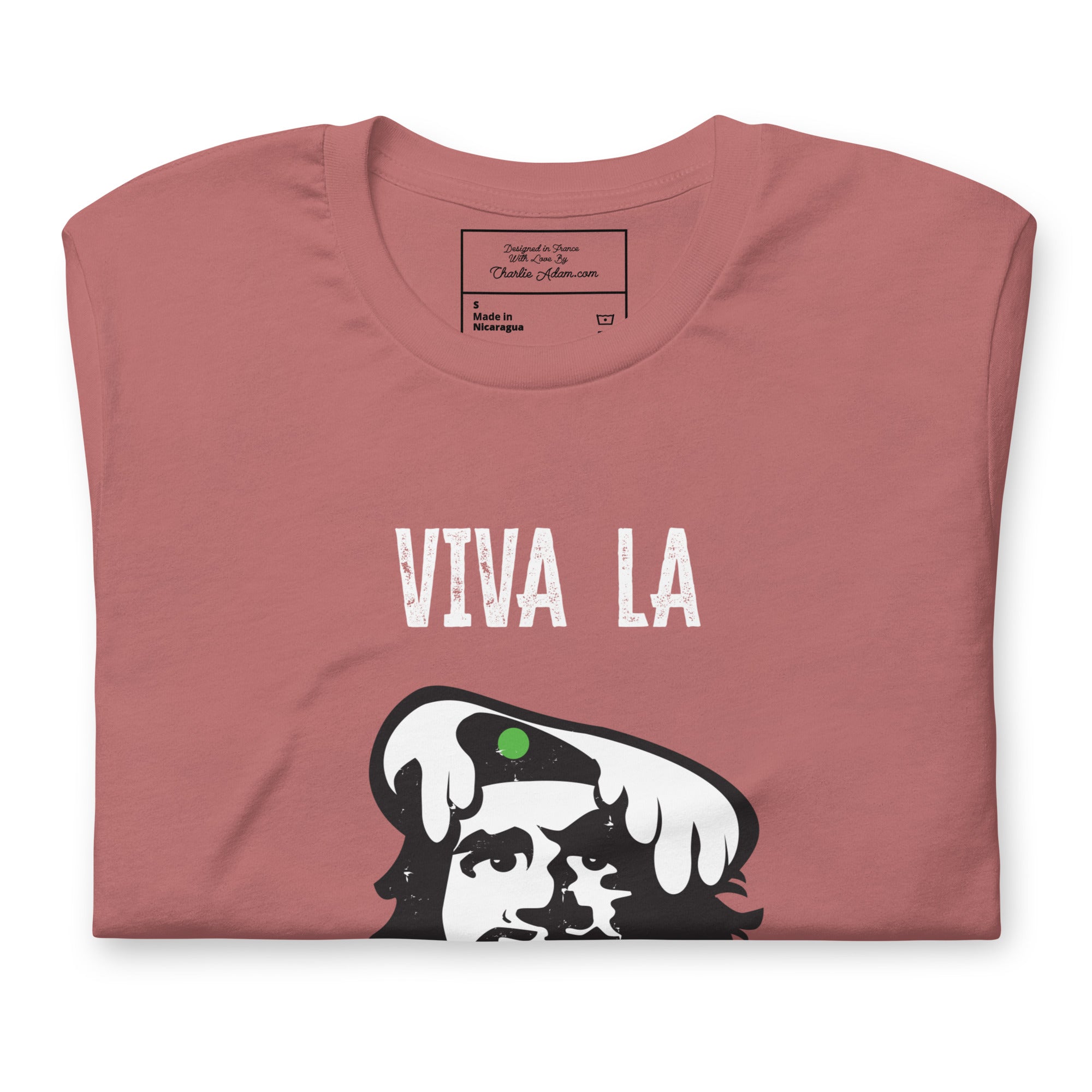 Unisex cotton t-shirt Viva la Rebolochon on bright colors