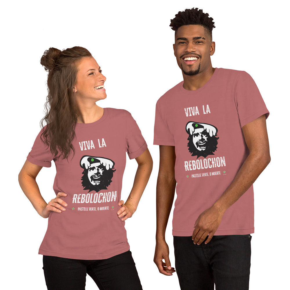 Unisex cotton t-shirt Viva la Rebolochon on bright colors