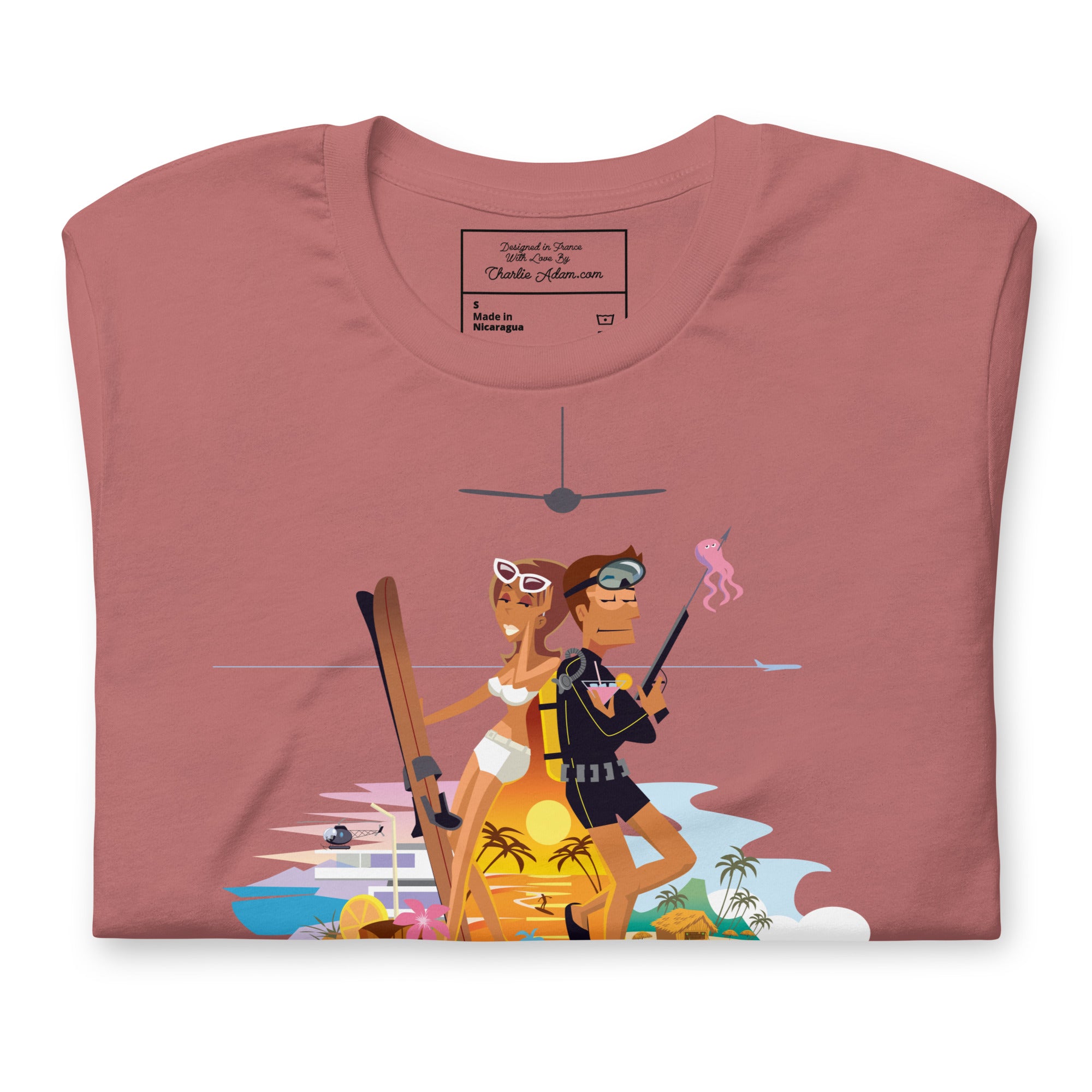 T-shirt en coton unisexe License to Chill Vamos a la Playa sur couleurs vives