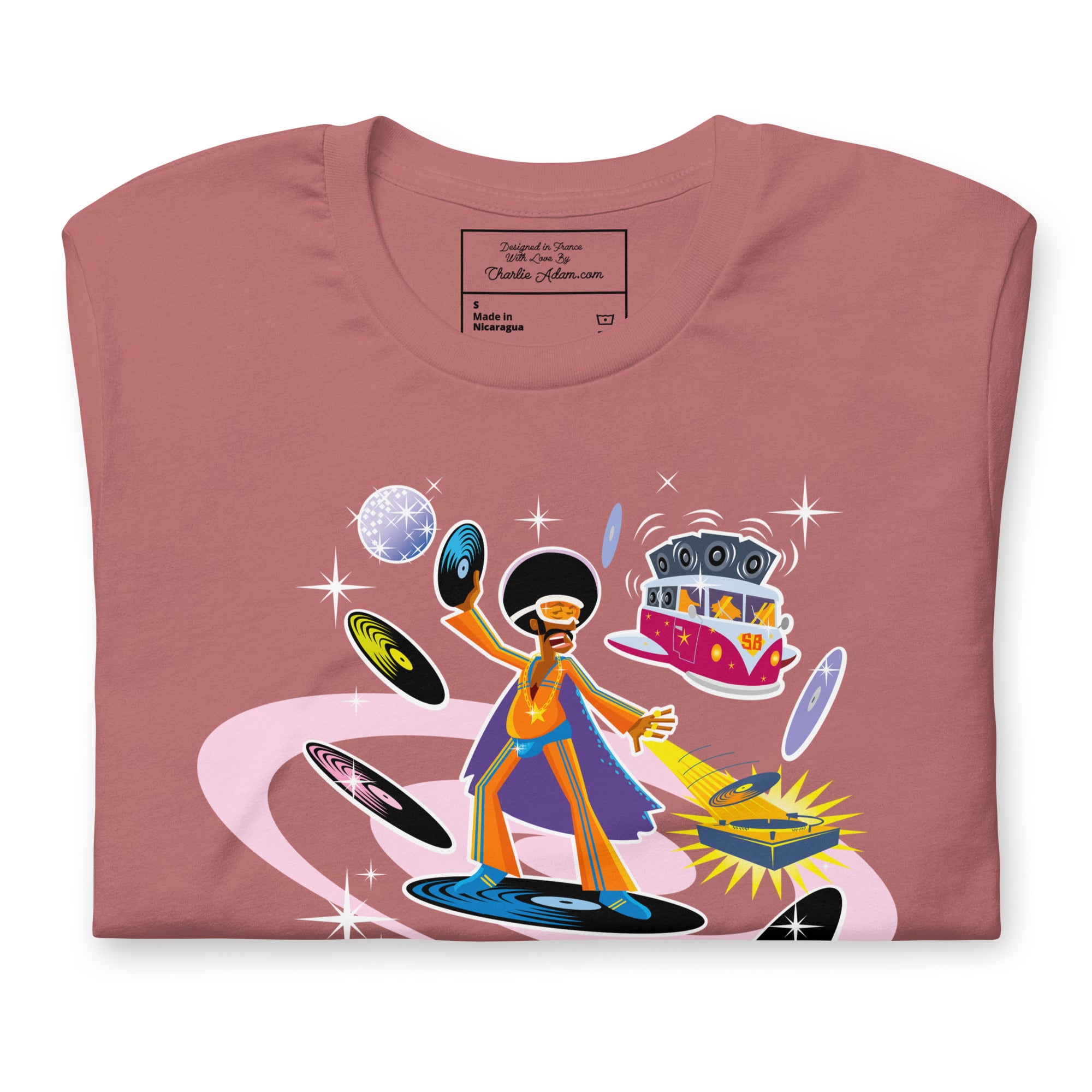 T-shirt en coton unisexe Superboogieman saves the party sur couleurs vives