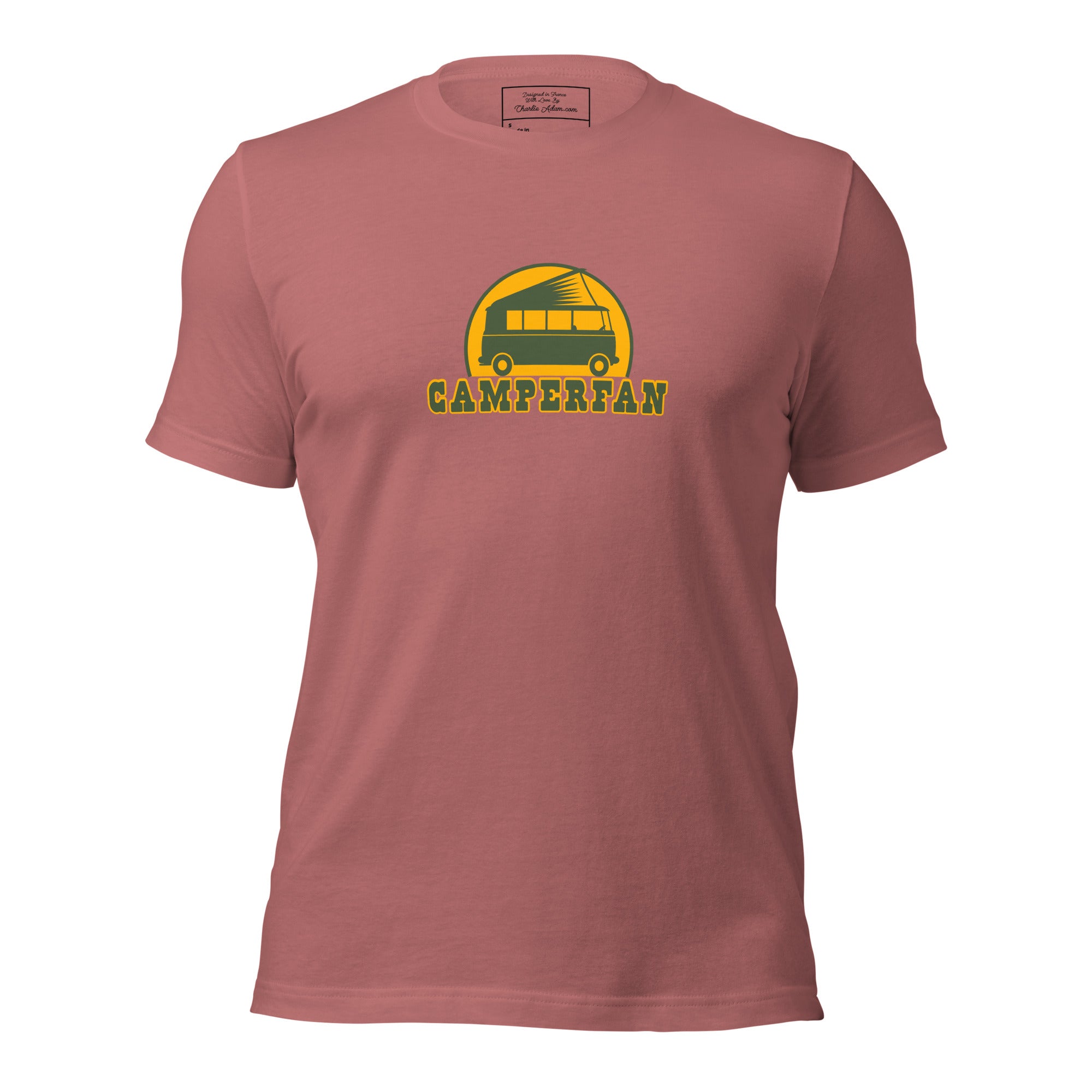 Unisex cotton t-shirt Camperfan on bright colors