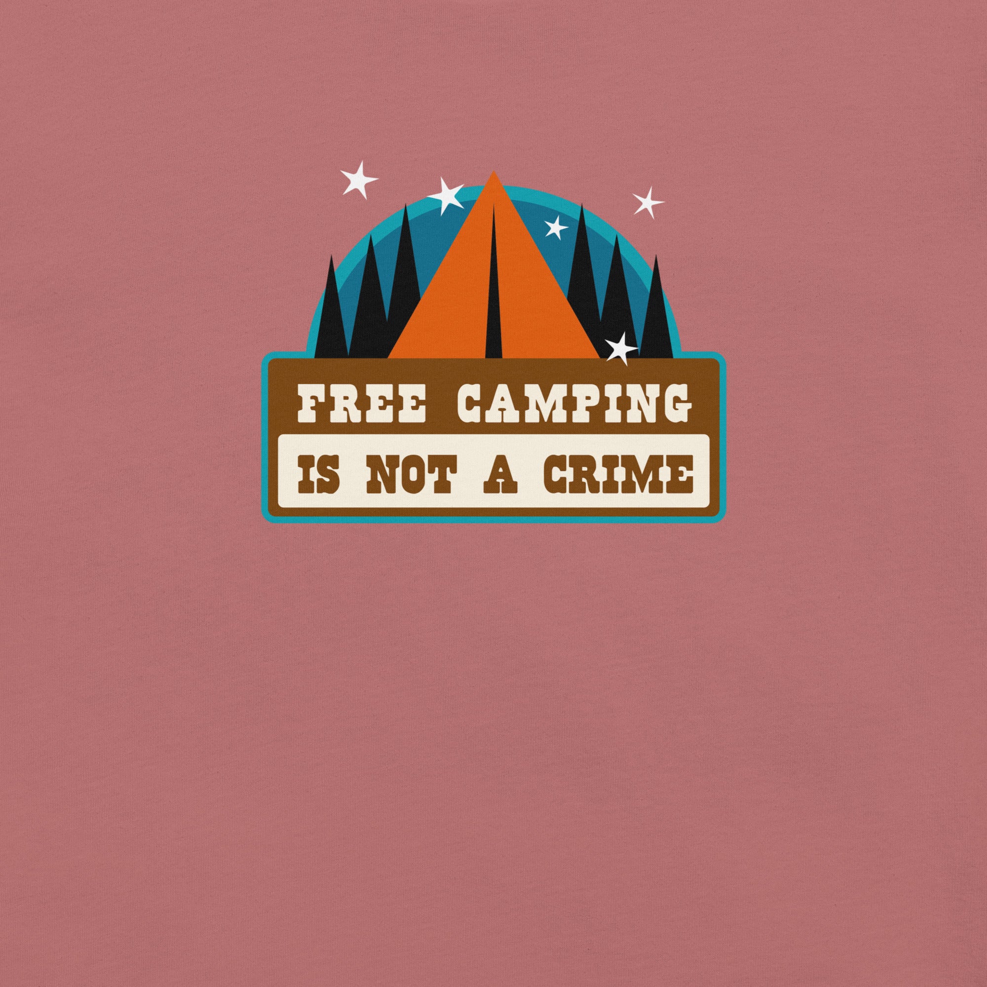 Unisex cotton t-shirt Free Camping is not a Crime on bright colors