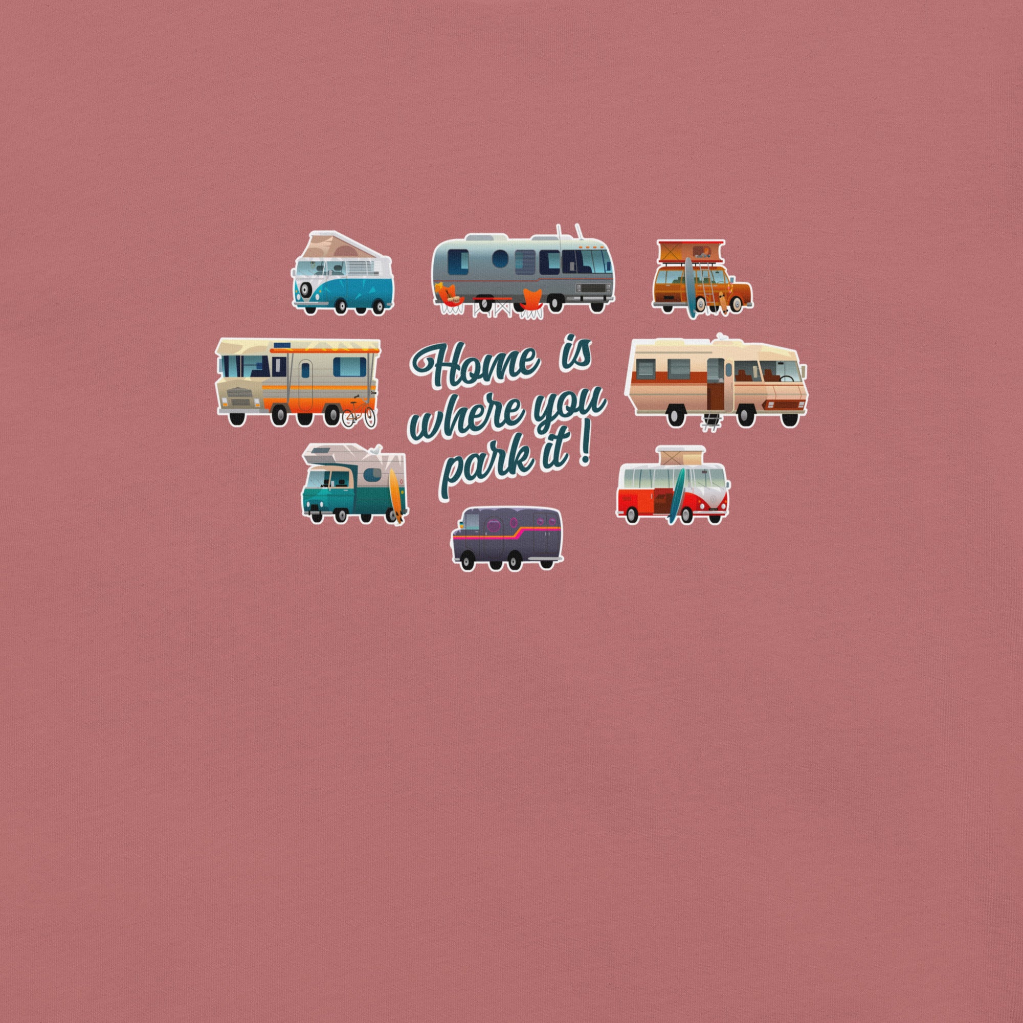 Unisex t-shirt Square Vintage Campers on bright colors