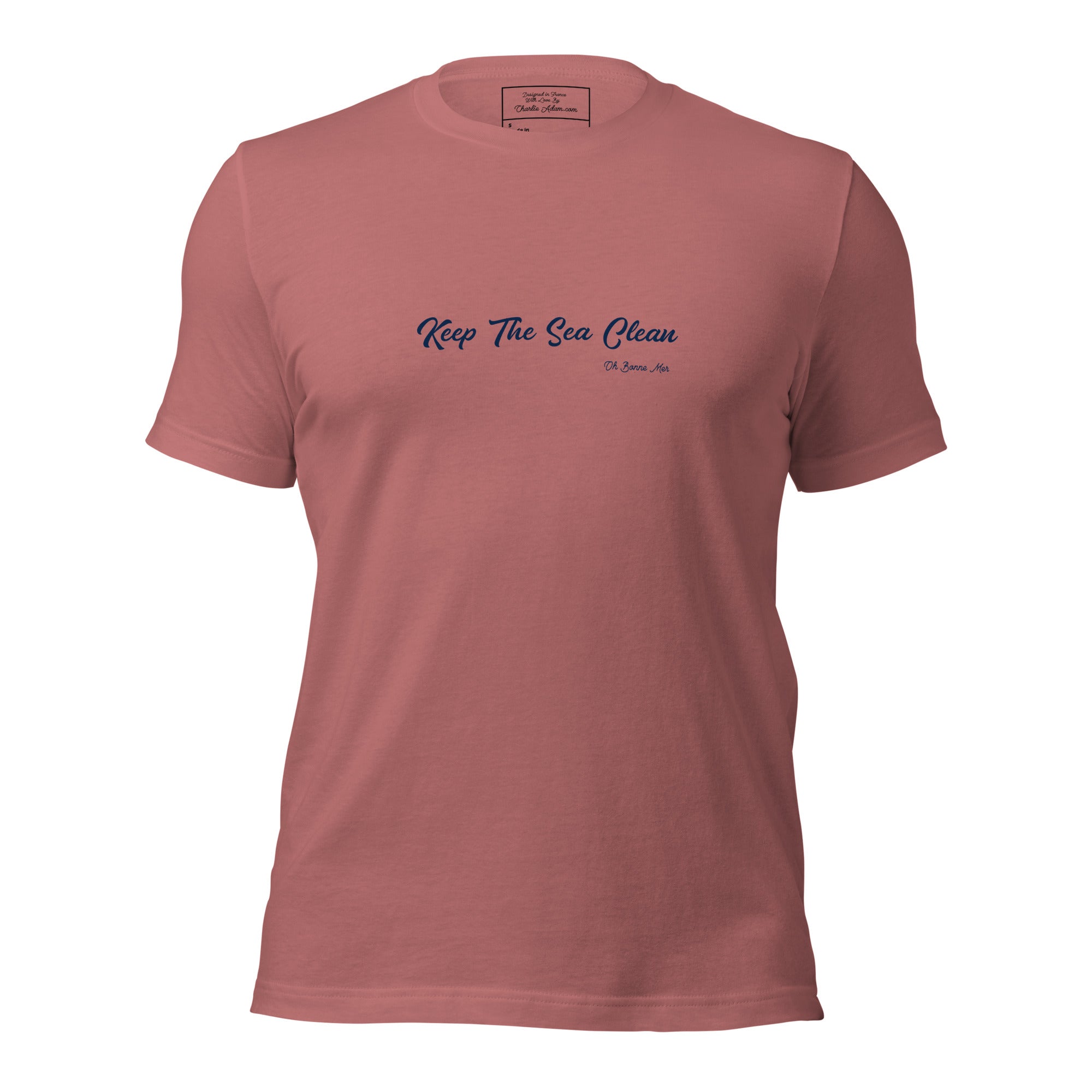 T-shirt en coton unisexe Keep The Sea Clean Navy sur couleurs vives