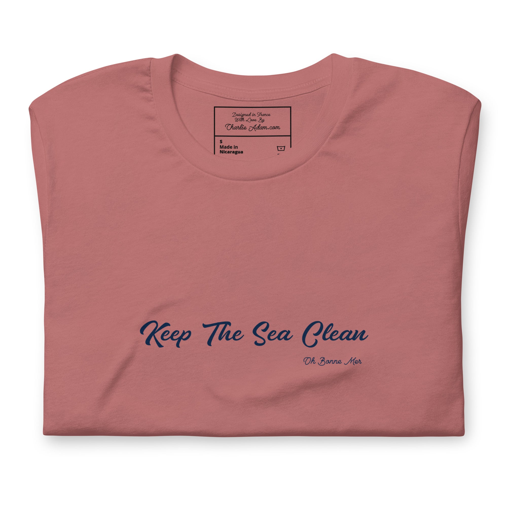 T-shirt en coton unisexe Keep The Sea Clean Navy sur couleurs vives