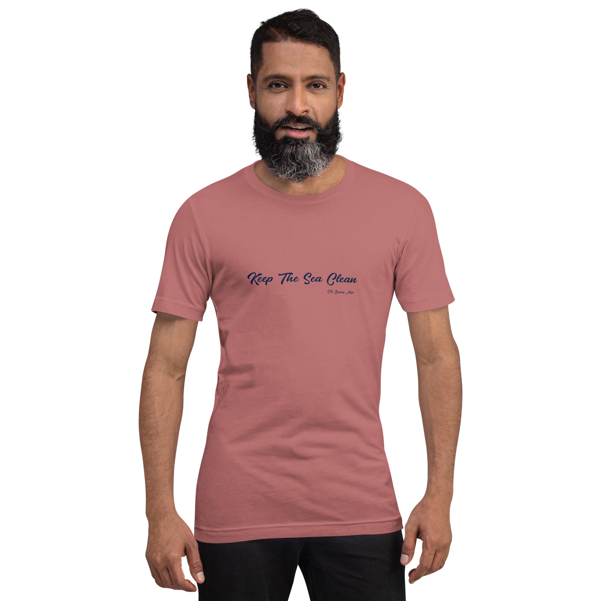 T-shirt en coton unisexe Keep The Sea Clean Navy sur couleurs vives