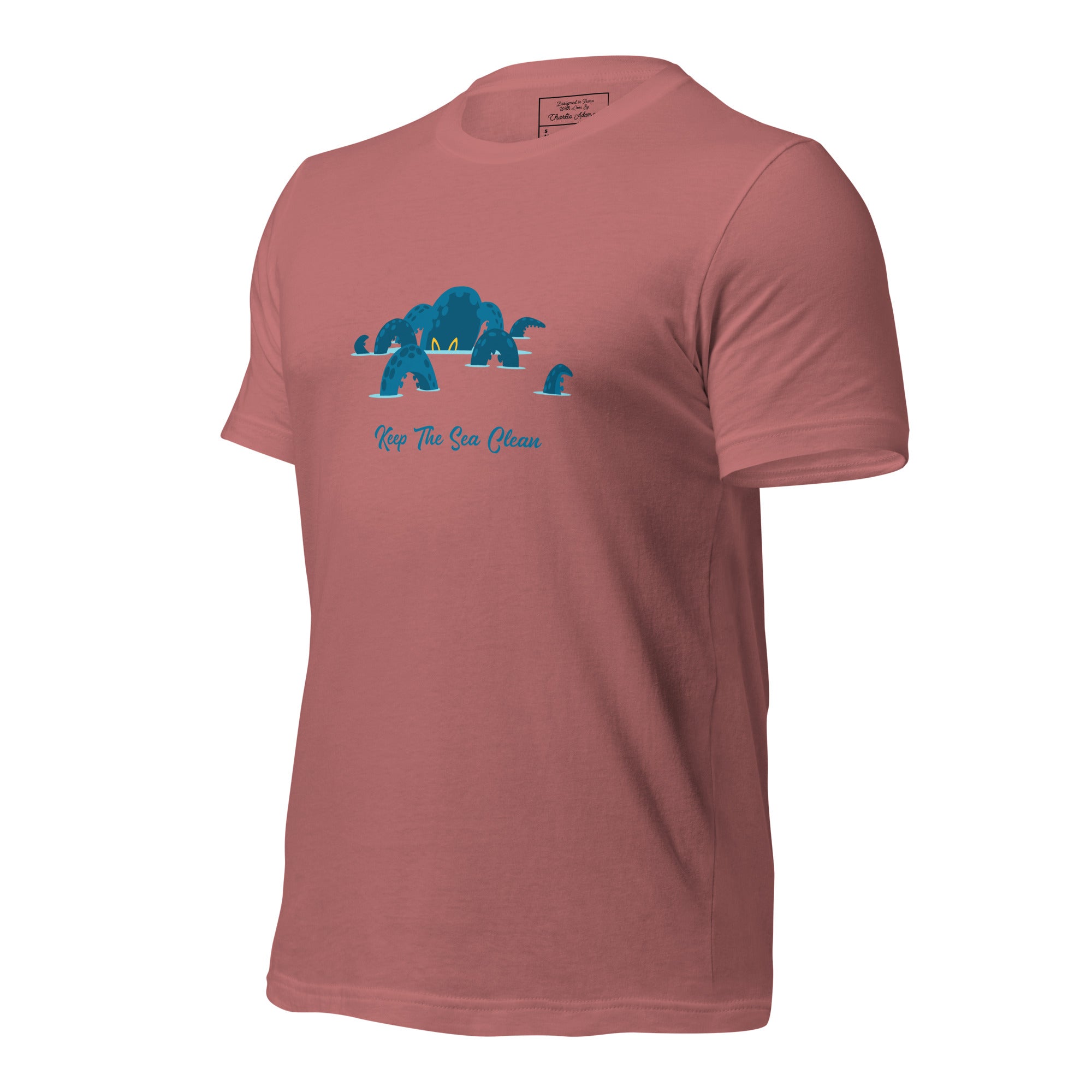 T-shirt en coton unisexe Octopus Blue sur couleurs vives