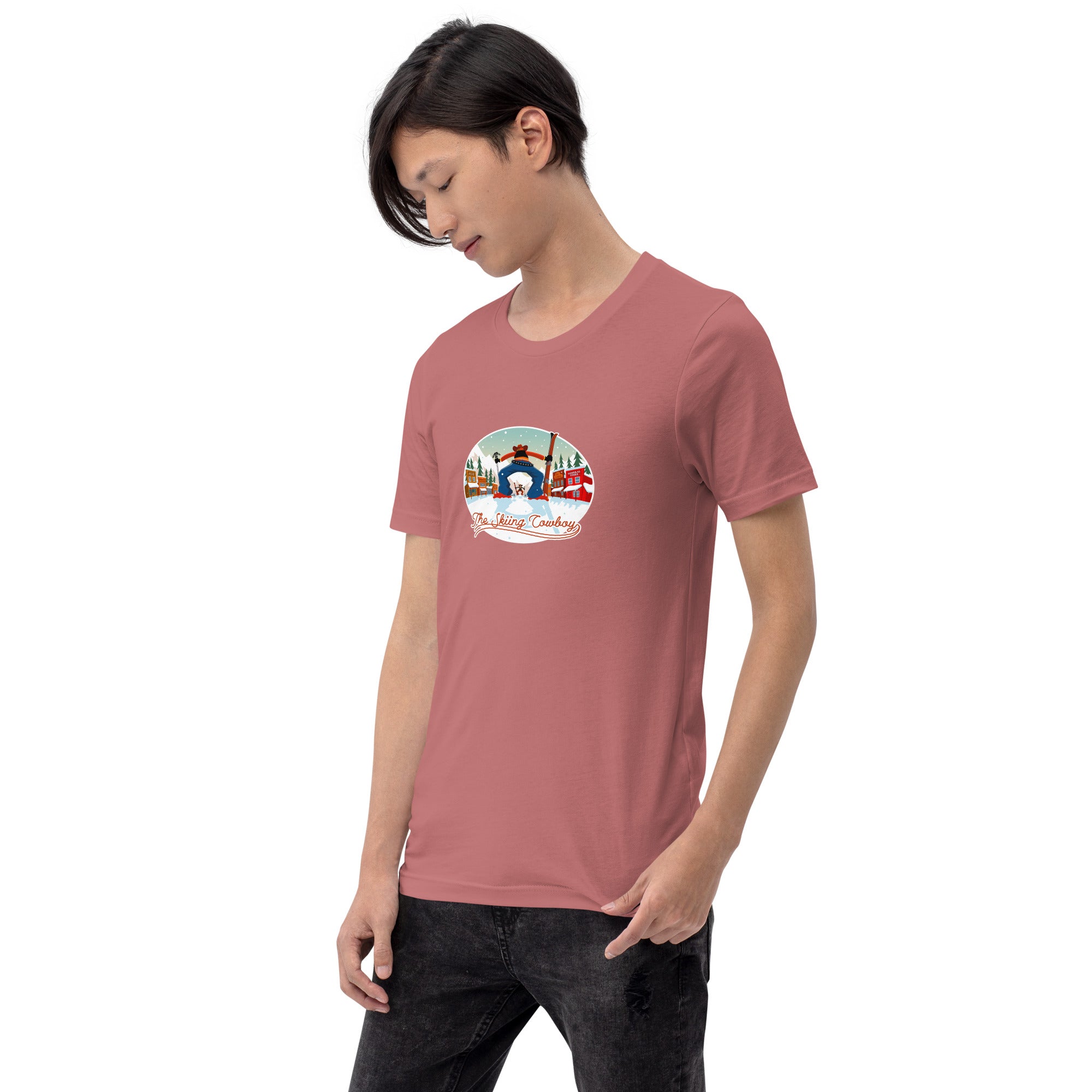 Unisex cotton t-shirt Ski Fight at OK Corral on bright colors