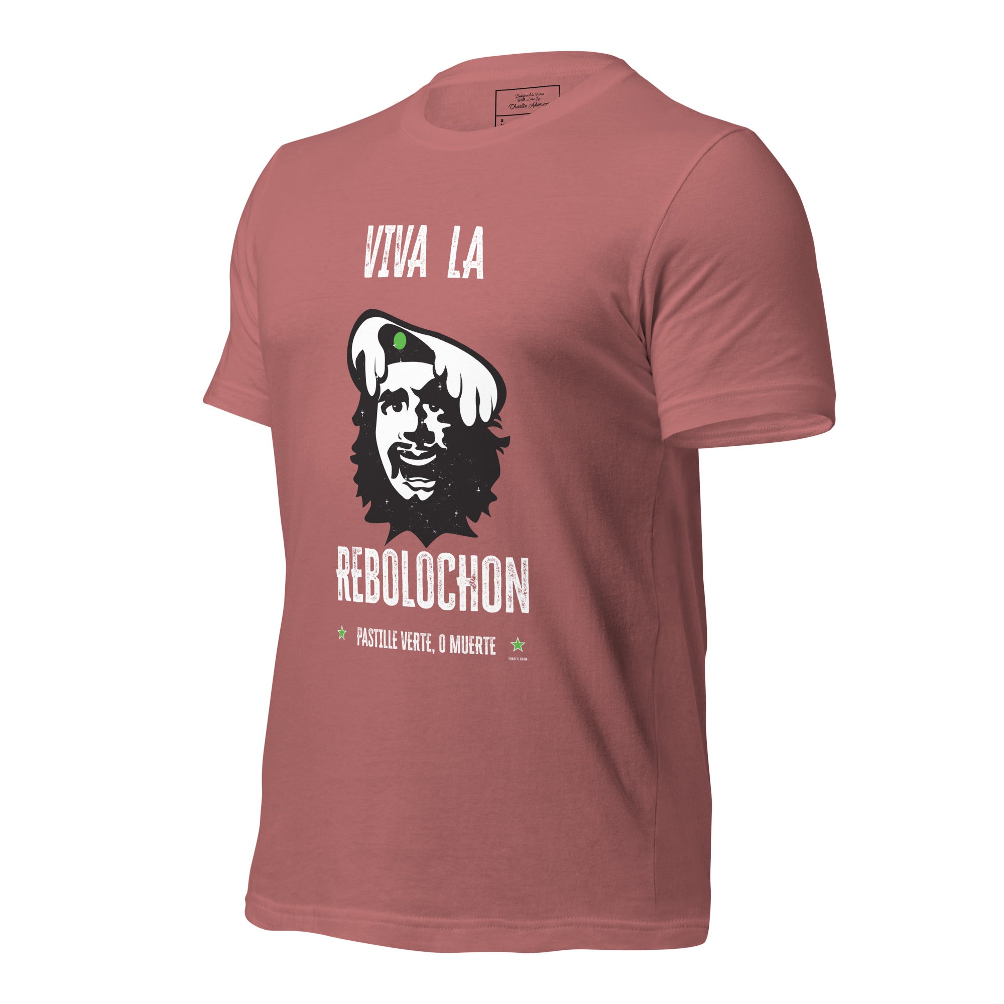 Unisex cotton t-shirt Viva la Rebolochon on bright colors