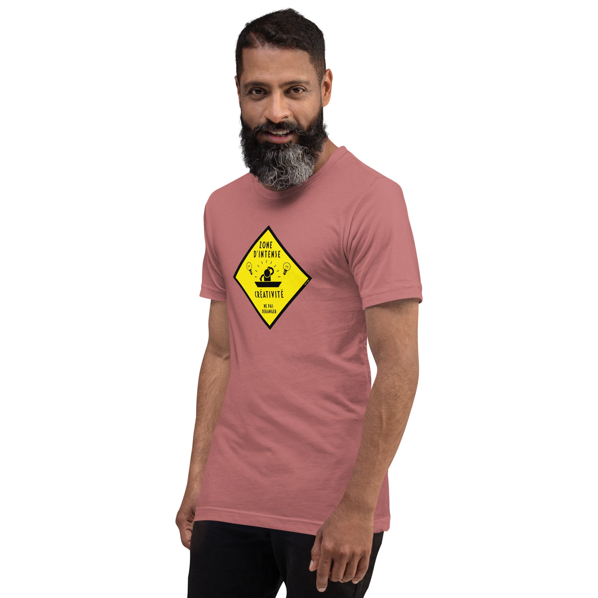 T-shirt en coton unisexe Zone d'intense créativité, Ne pas déranger sur couleurs vives