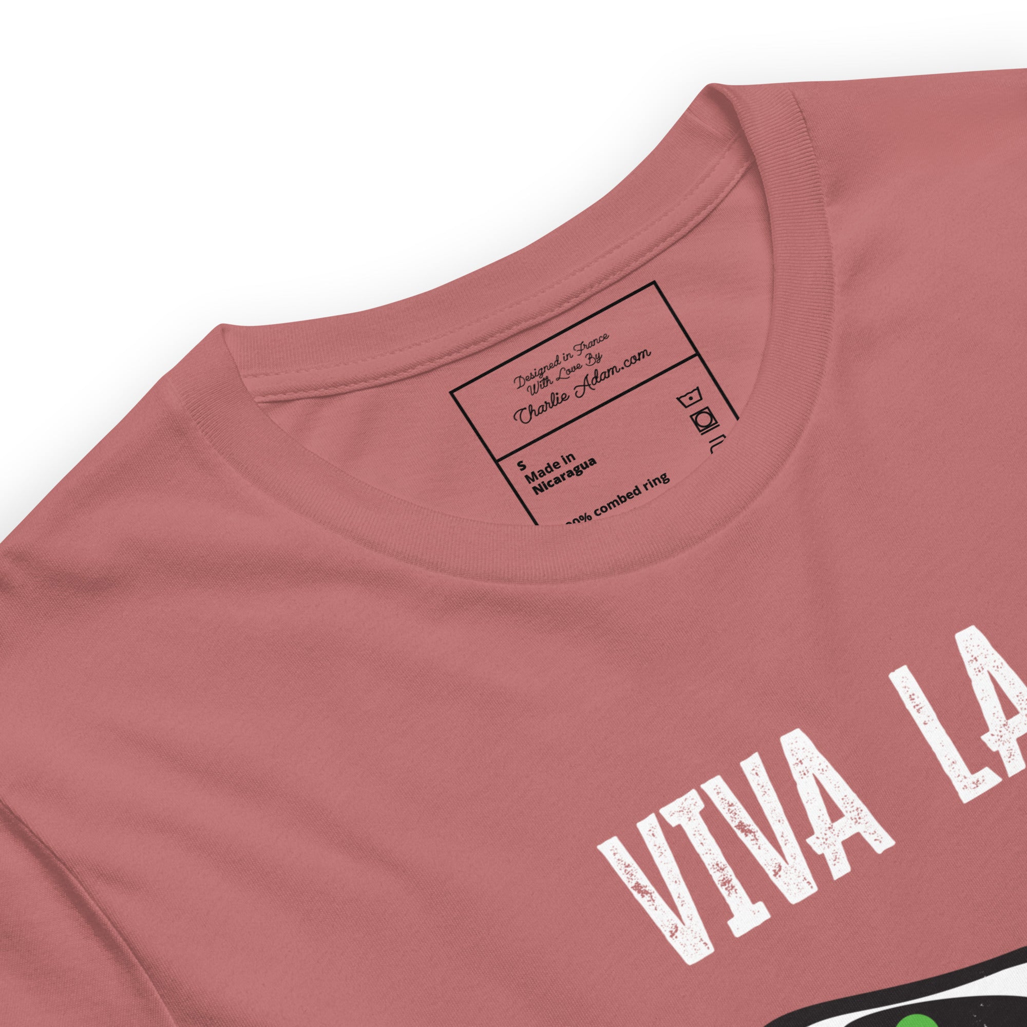 Unisex cotton t-shirt Viva la Rebolochon on bright colors