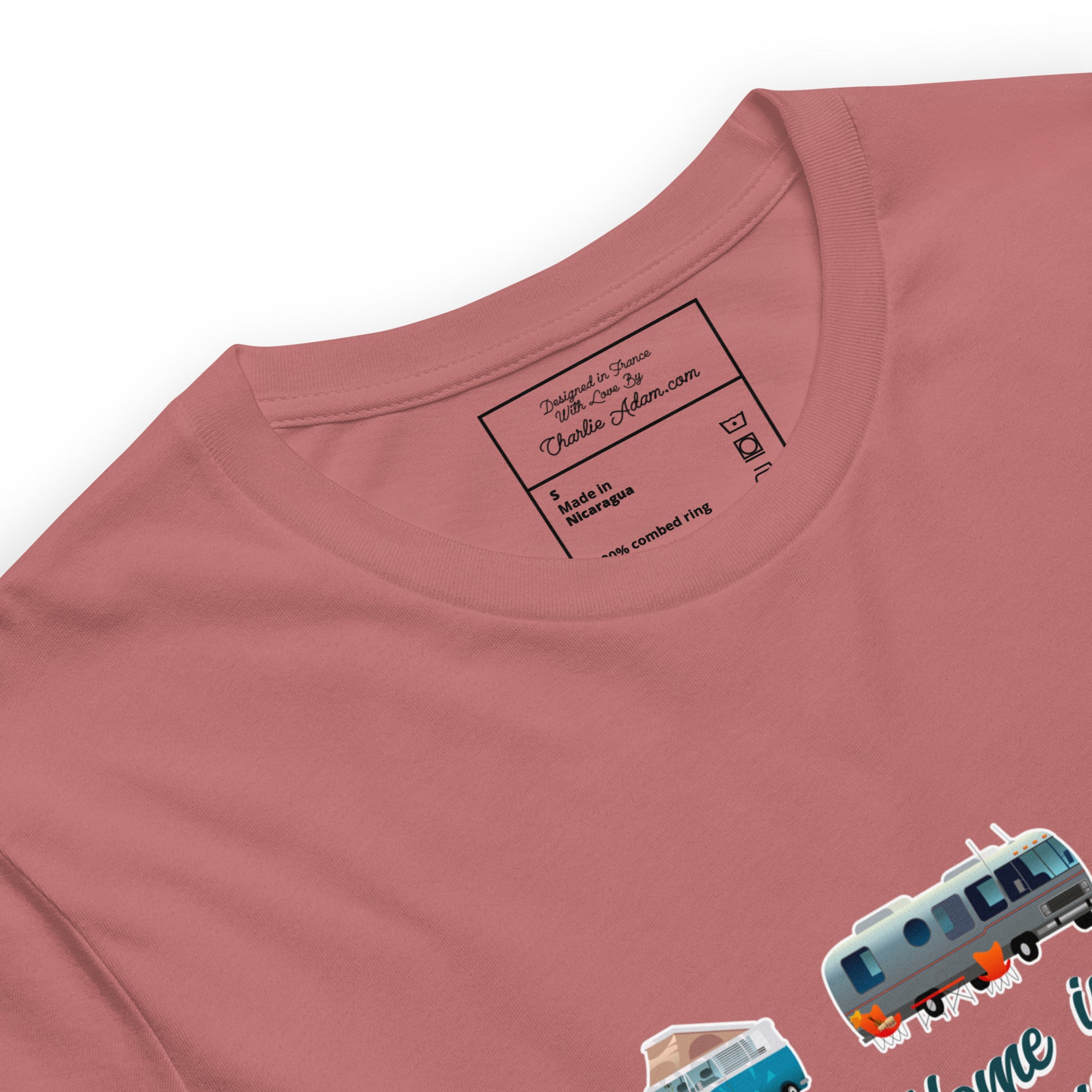 T-shirt en coton unisexe Square Vintage Campers sur couleurs vives