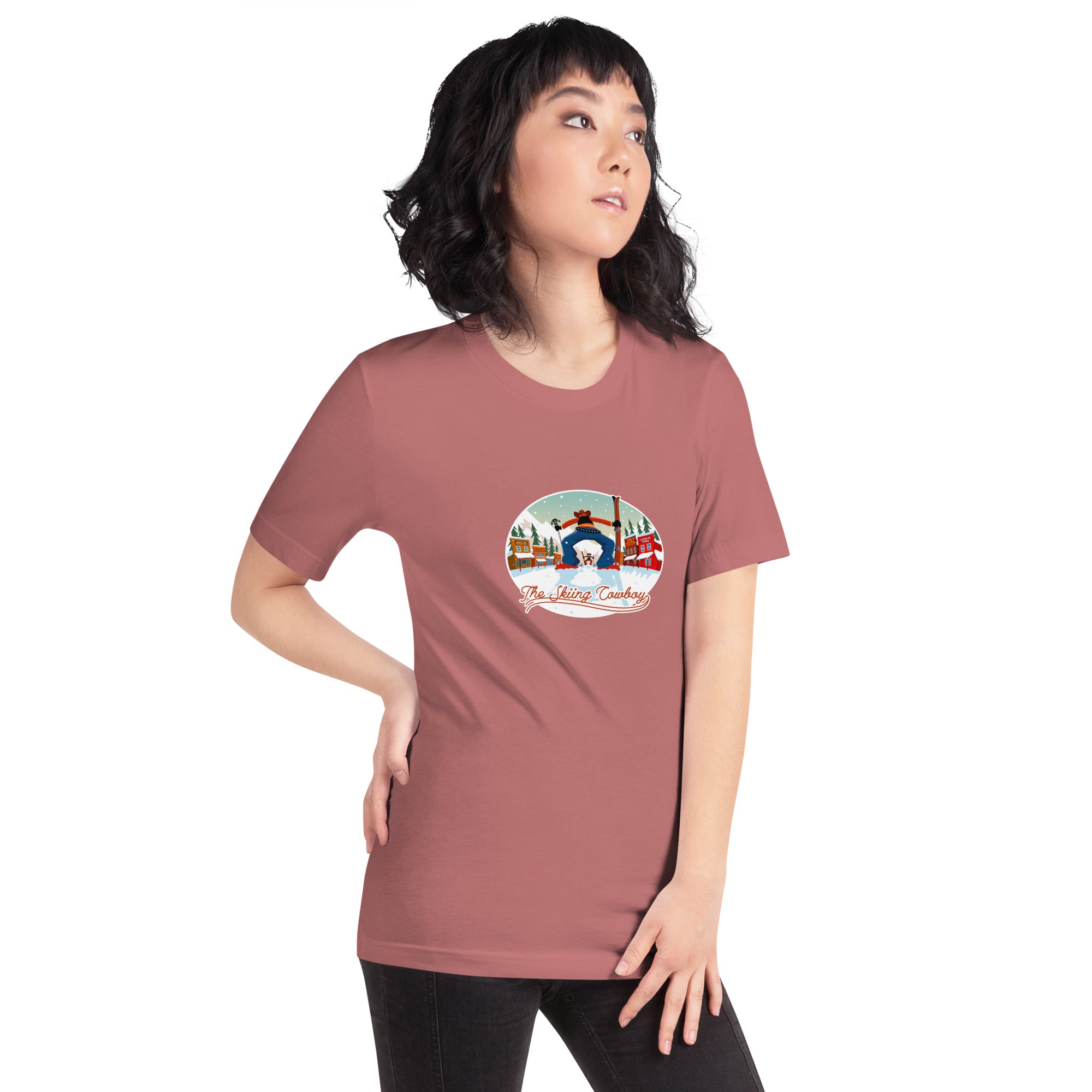 Unisex cotton t-shirt Ski Fight at OK Corral on bright colors