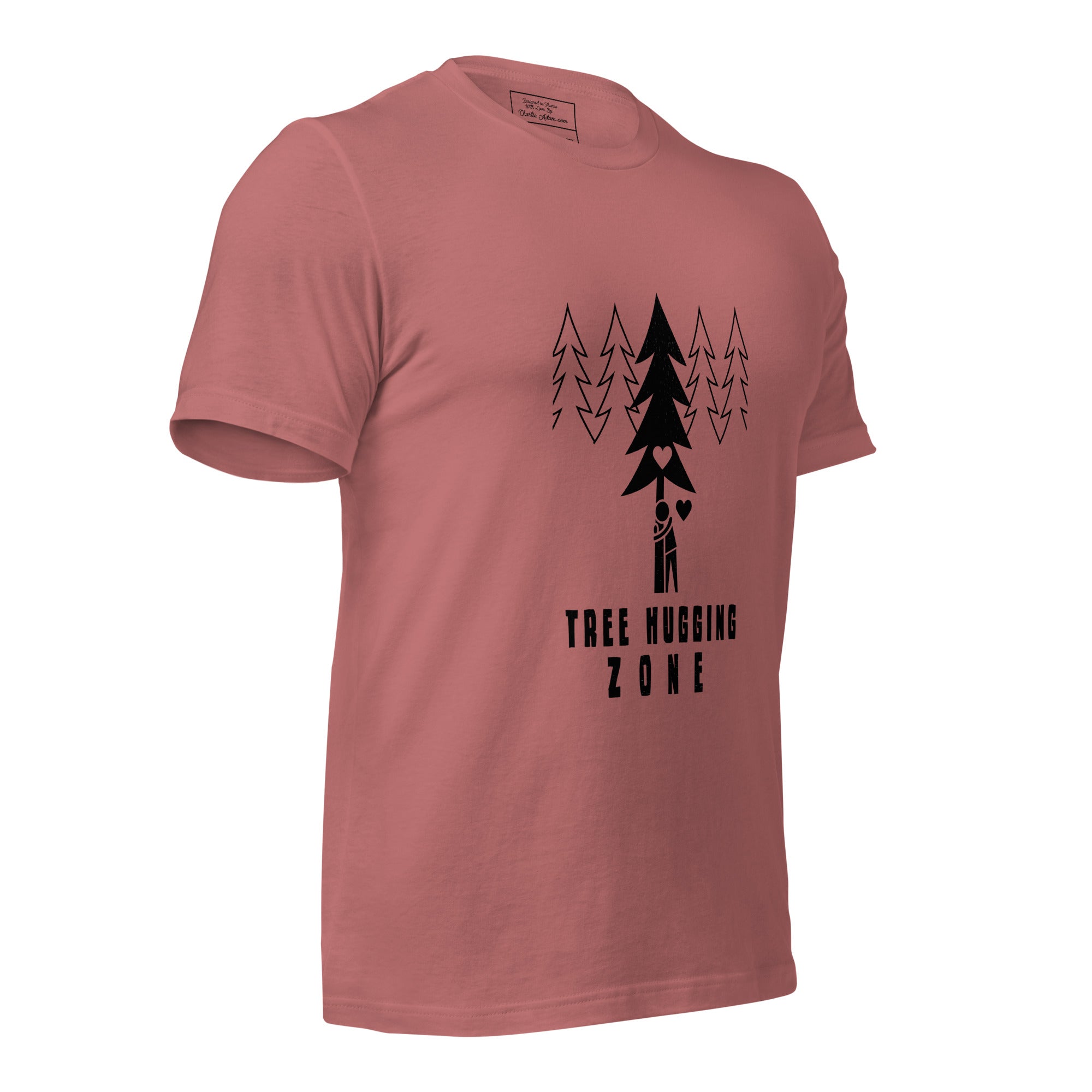 Unisex cotton t-shirt Tree hugging zone on bright colors