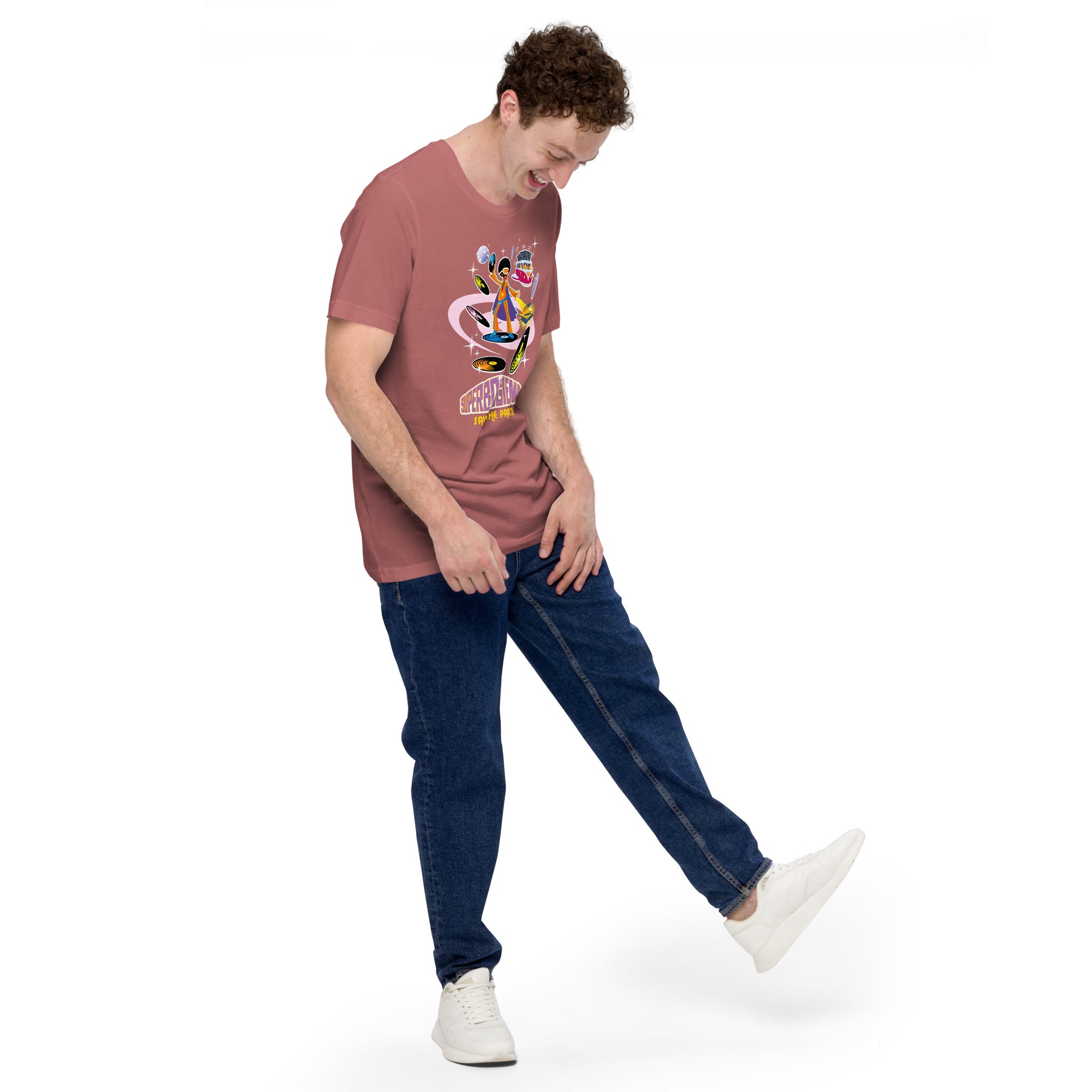 Unisex cotton t-shirt Superboogieman saves the Party on bright colors