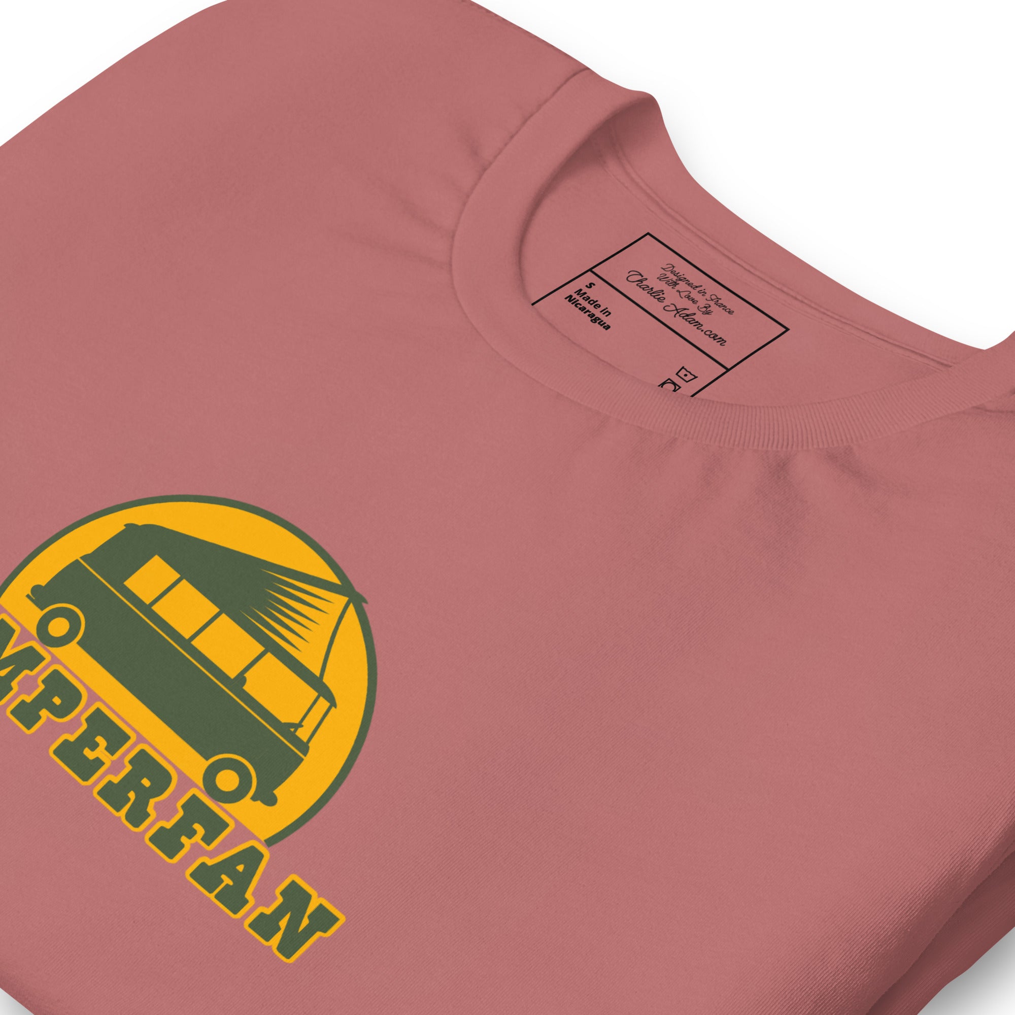 Unisex cotton t-shirt Camperfan on bright colors