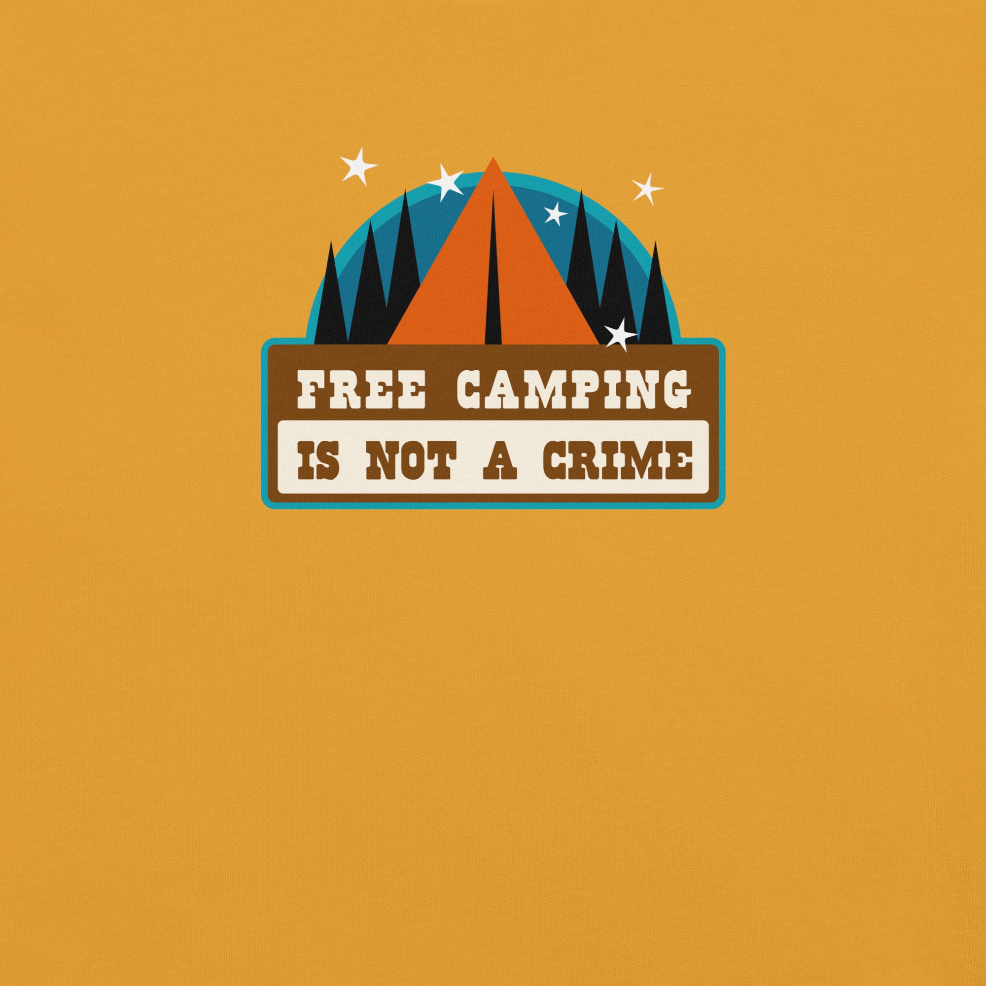 T-shirt en coton unisexe Free camping is not a crime sur couleurs claires