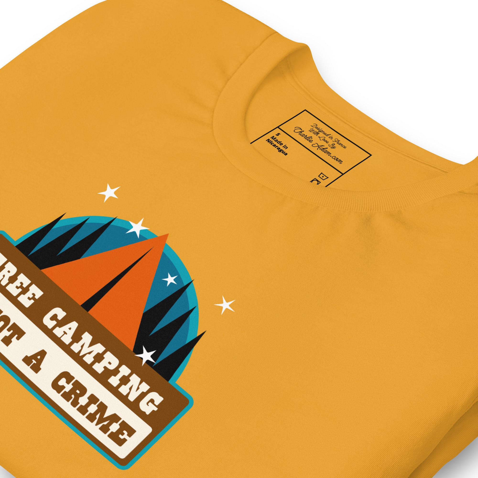 Unisex cotton t-shirt Free Camping is not a Crime on light colors