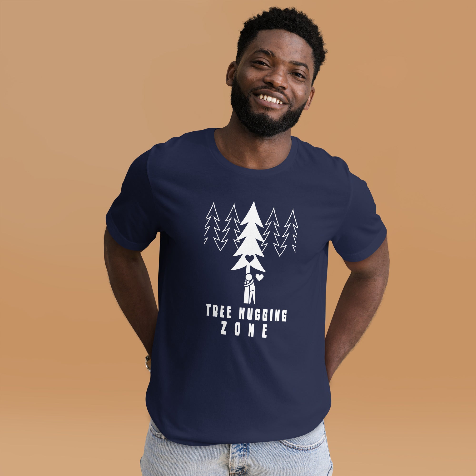 Unisex t-shirt Tree hugging zone on dark colors