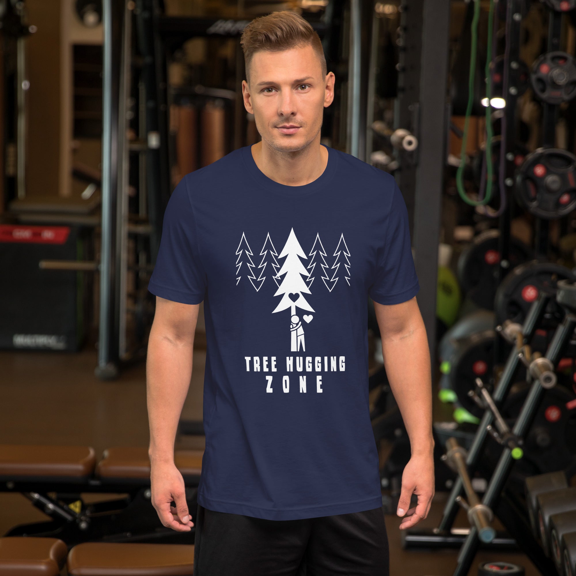 Unisex t-shirt Tree hugging zone on dark colors