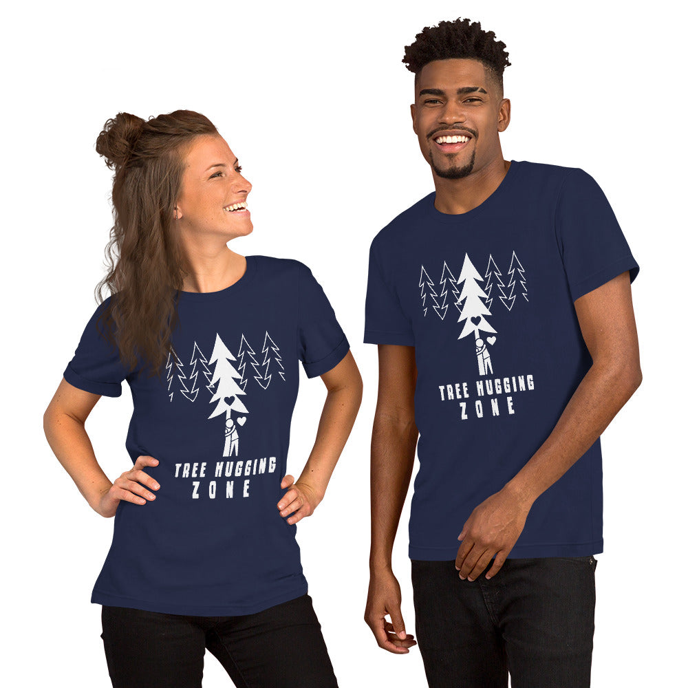 Unisex t-shirt Tree hugging zone on dark colors