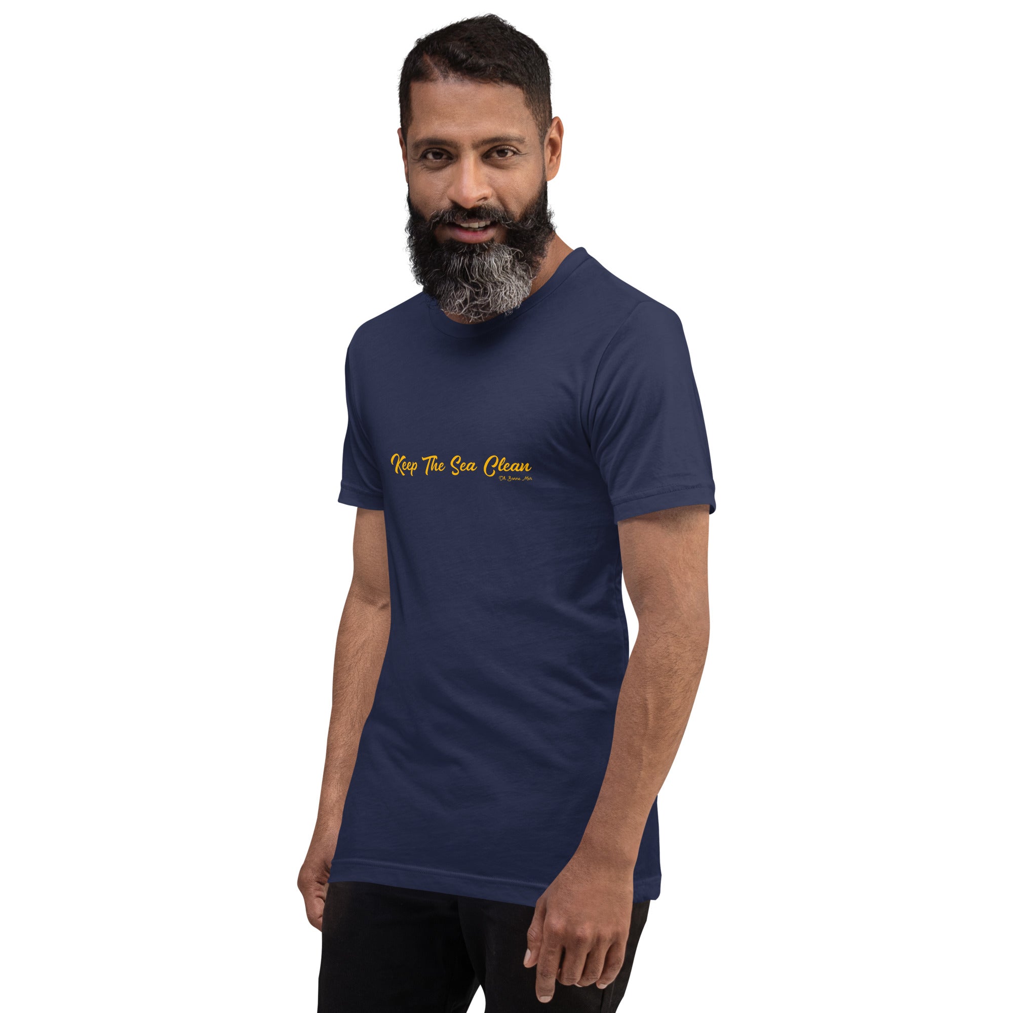 T-shirt en coton unisexe Keep The Sea Clean Gold sur couleurs foncées