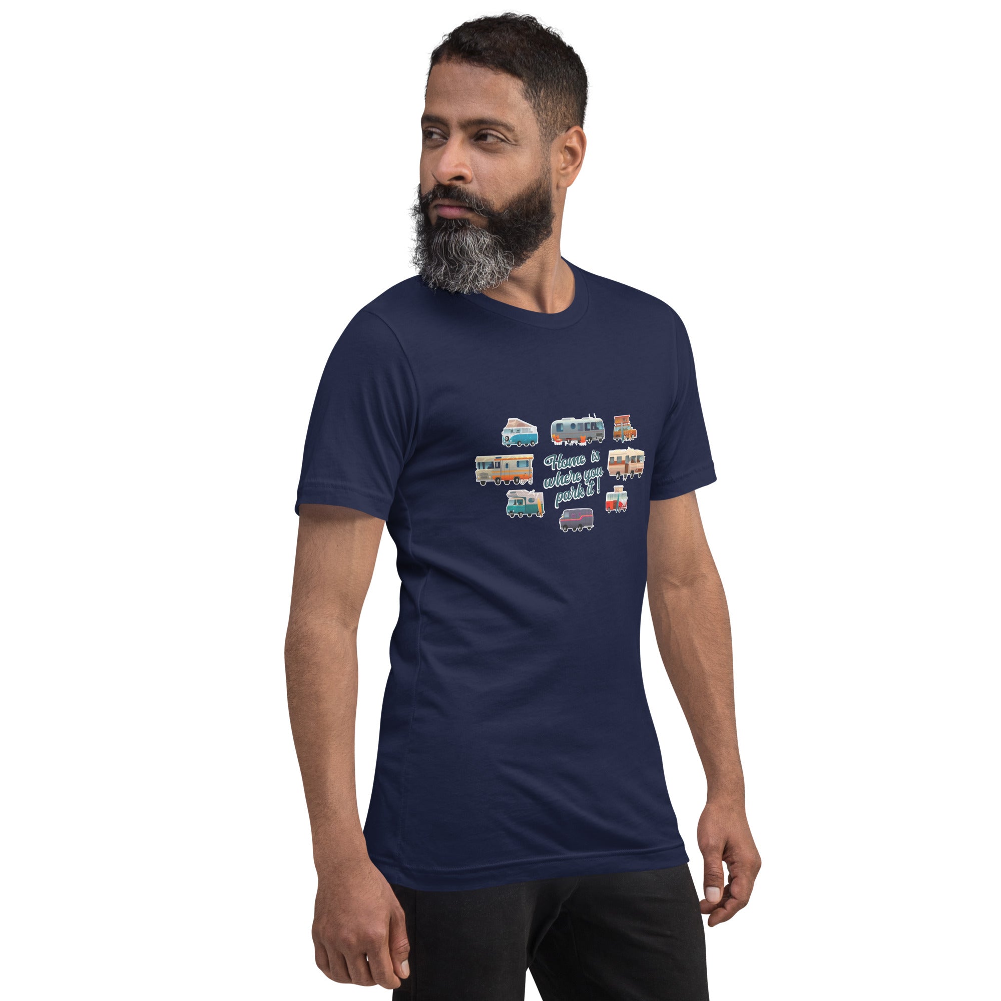 T-shirt en coton unisexe Square Vintage Campers sur couleurs foncées