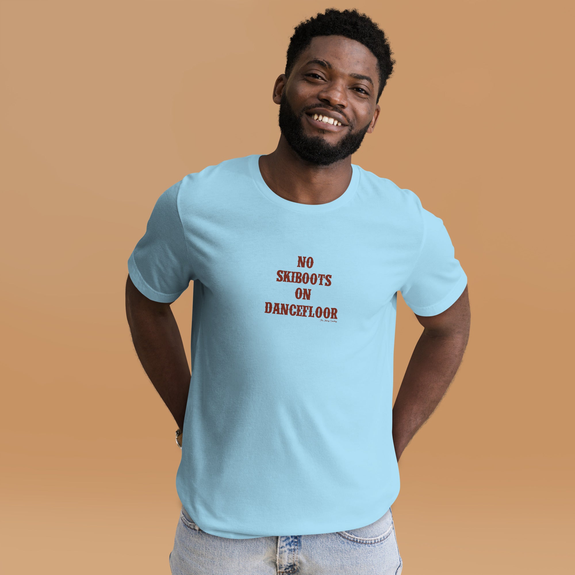 Unisex t-shirt No Skiboots on Dancefloor on light colors