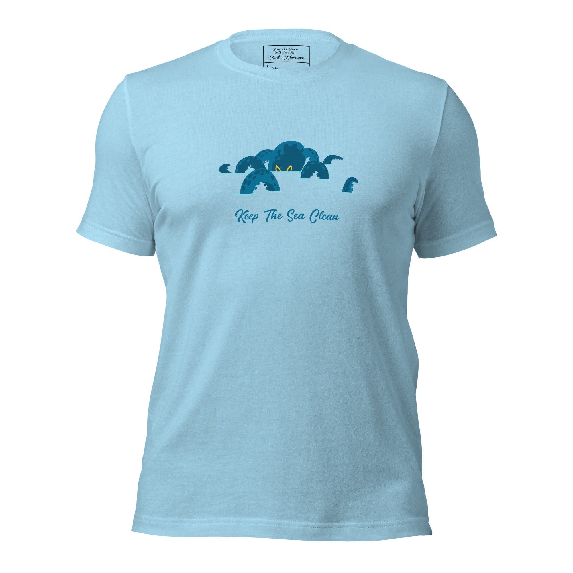 T-shirt en coton unisexe Octopus Blue sur couleurs vives