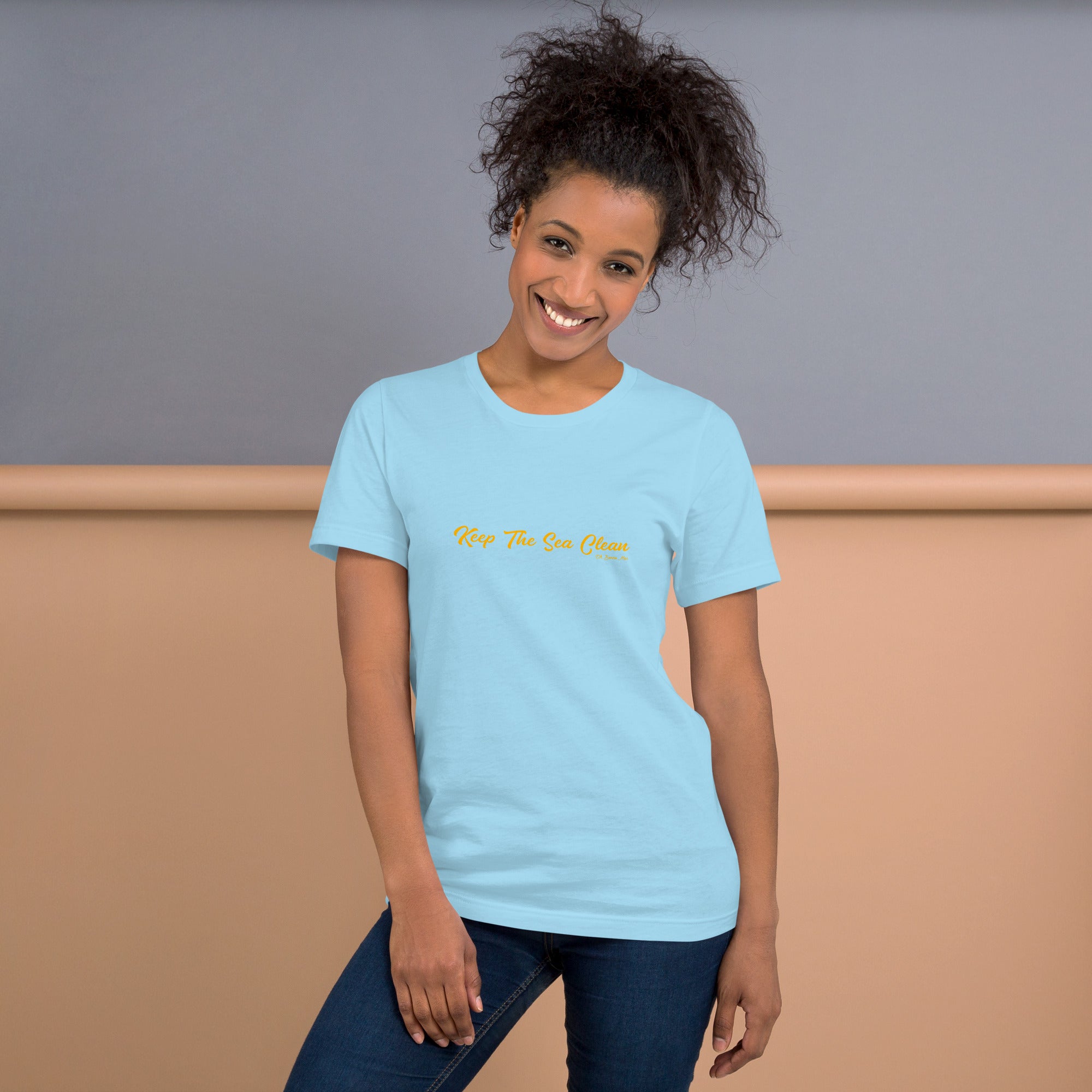 T-shirt en coton unisexe Keep The Sea Clean sur couleurs vives