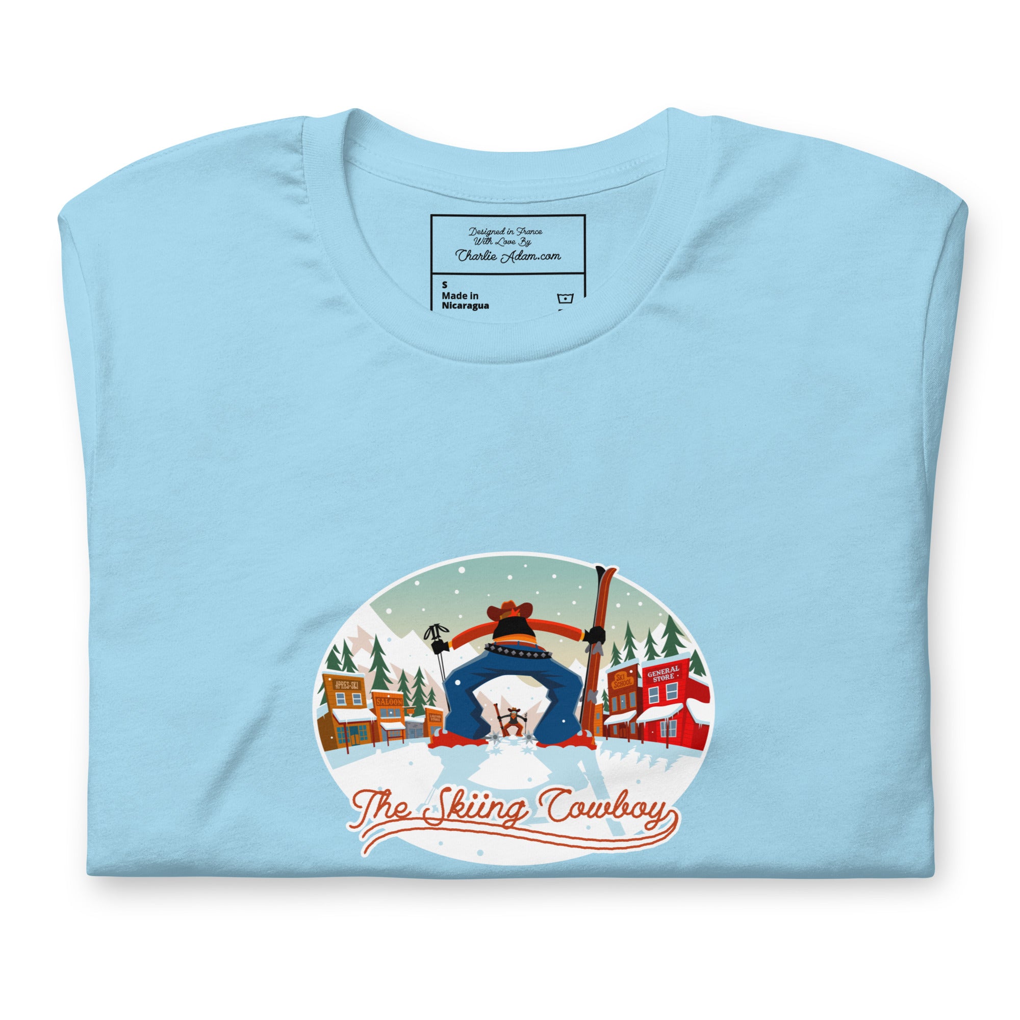 Unisex cotton t-shirt Ski Fight at OK Corral on bright colors