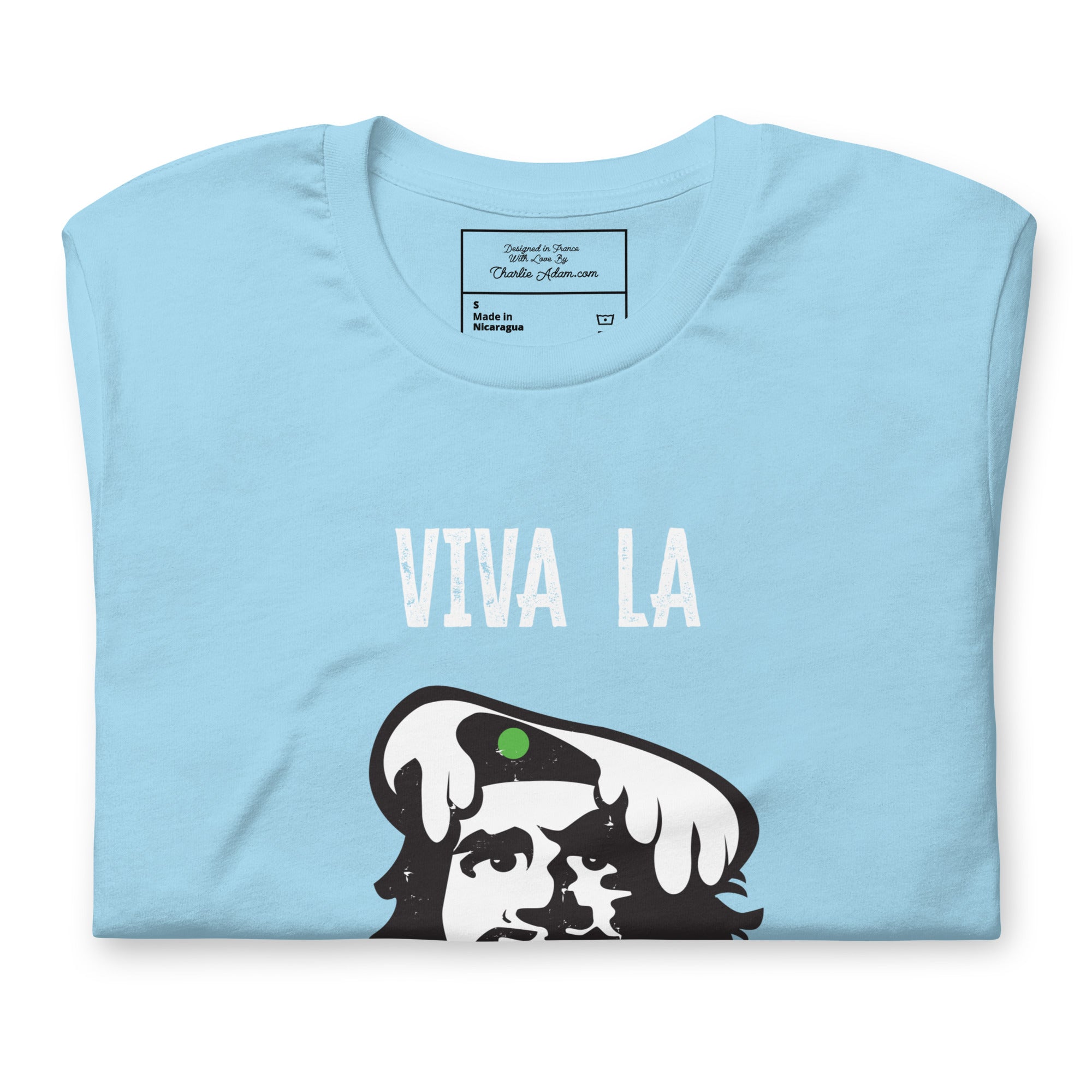 Unisex cotton t-shirt Viva la Rebolochon on bright colors