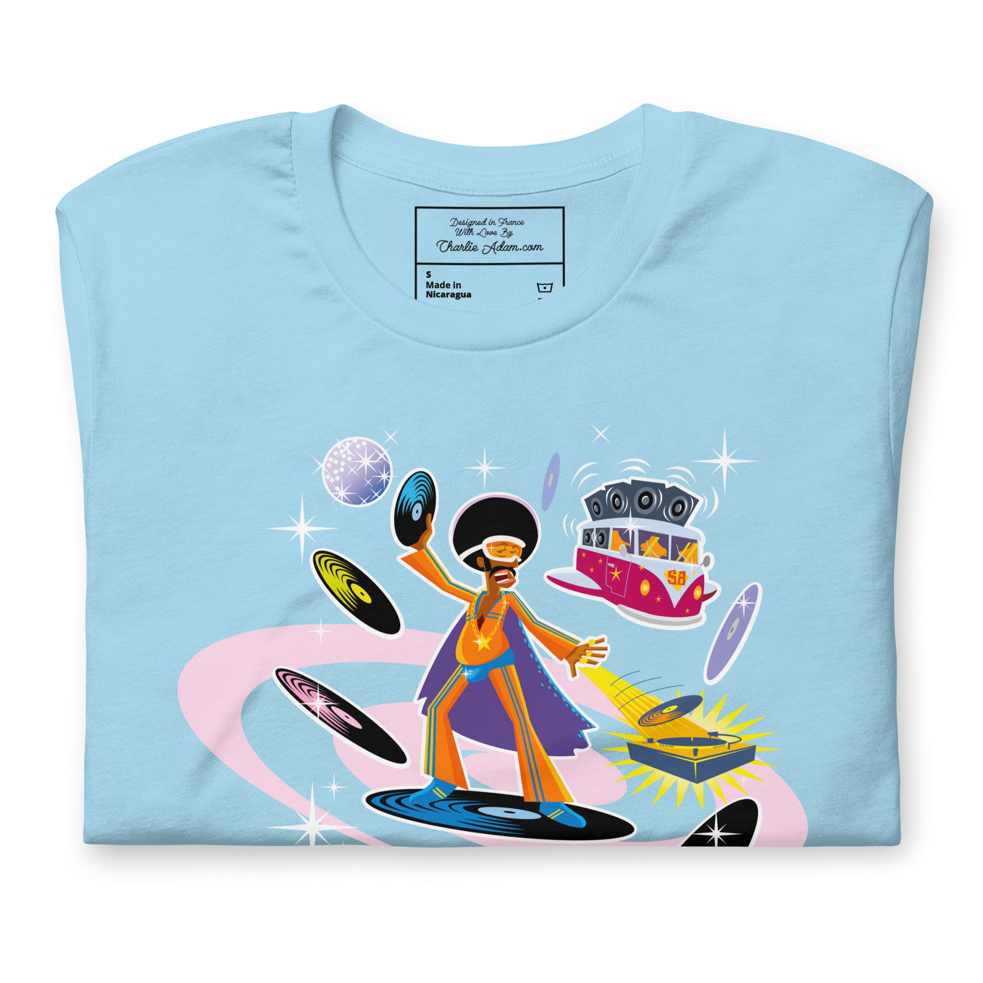 Unisex cotton t-shirt Superboogieman saves the Party on bright colors