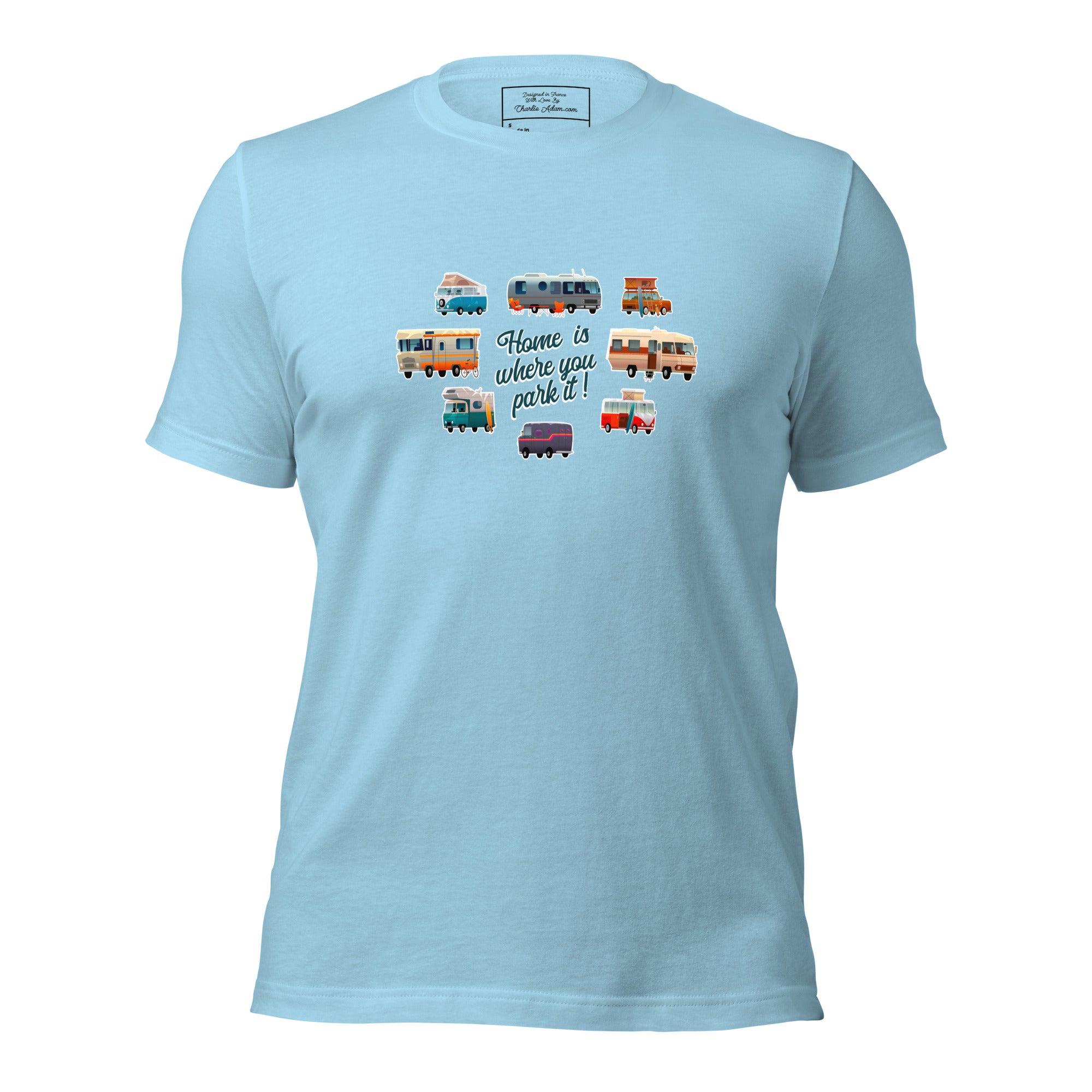 Unisex t-shirt Square Vintage Campers on bright colors