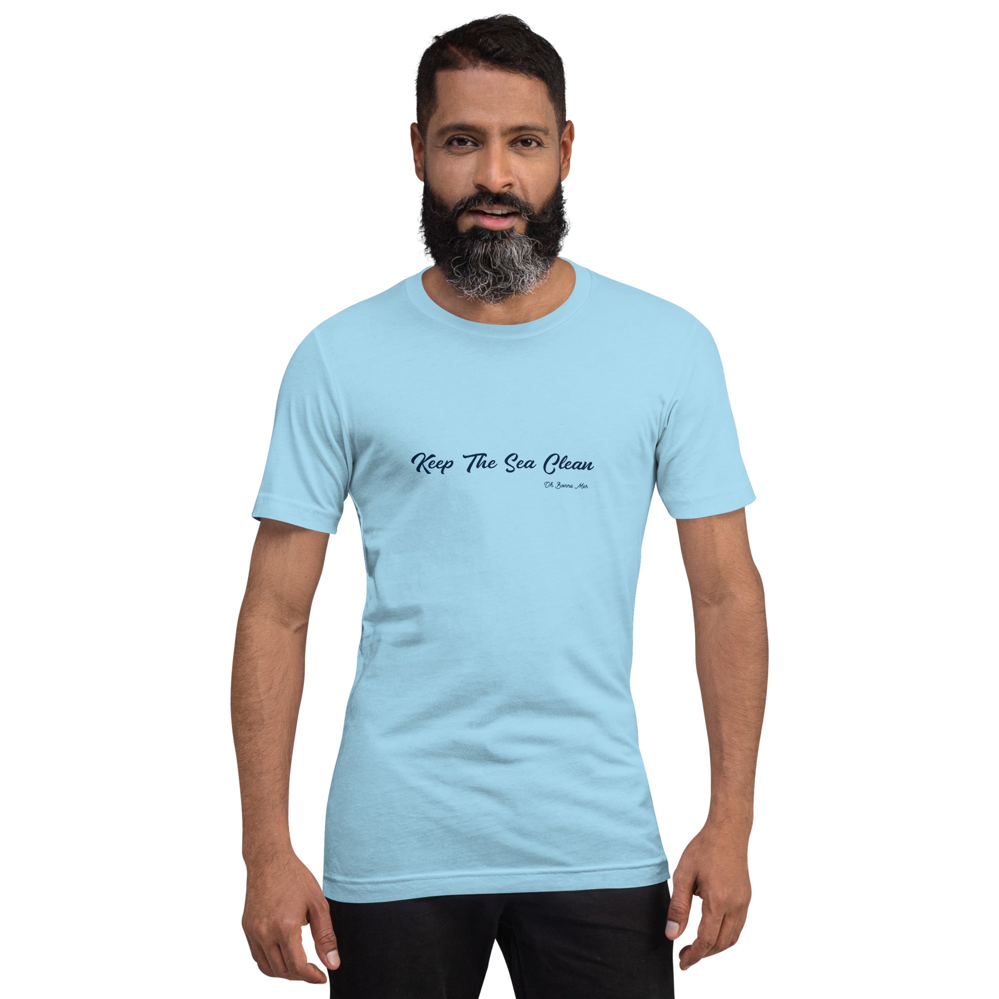 T-shirt en coton unisexe Keep The Sea Clean Navy sur couleurs vives