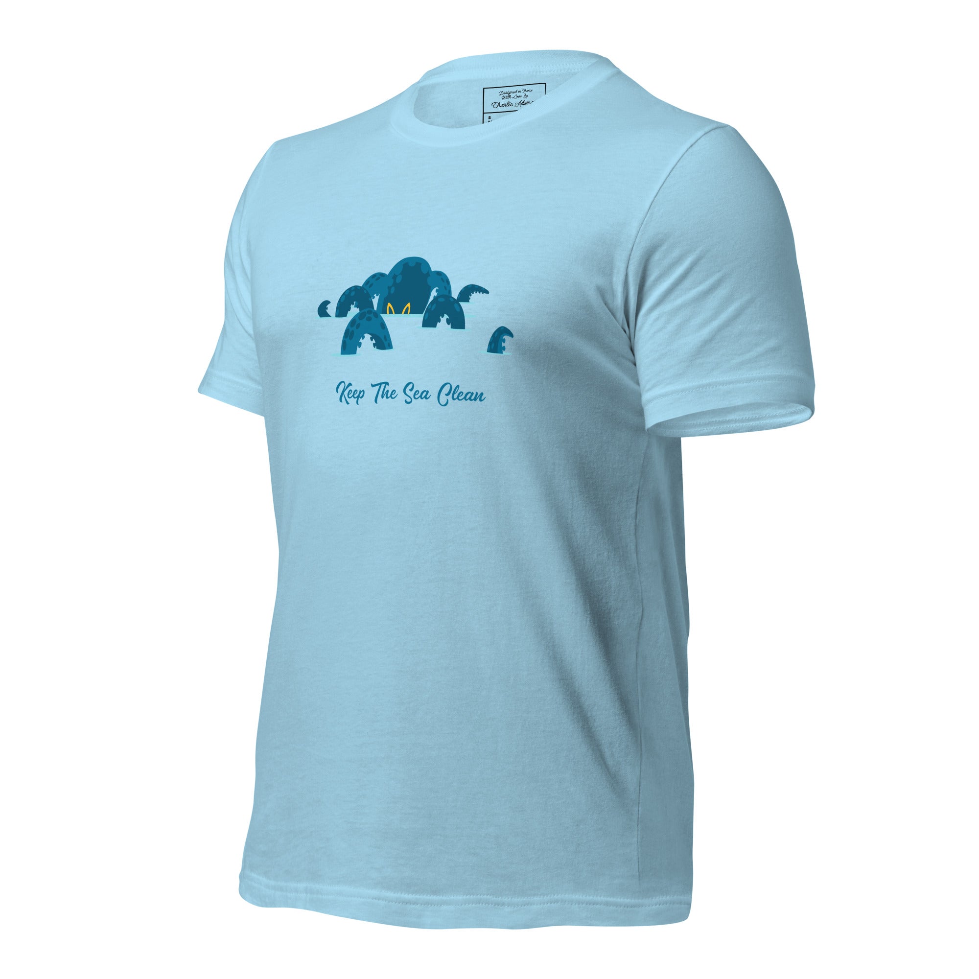 T-shirt en coton unisexe Octopus Blue sur couleurs vives