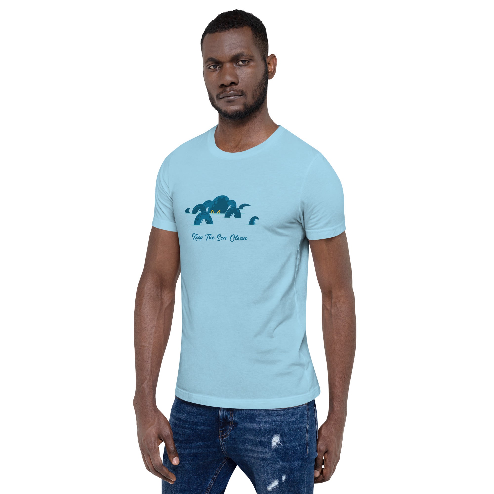 T-shirt en coton unisexe Octopus Blue sur couleurs vives