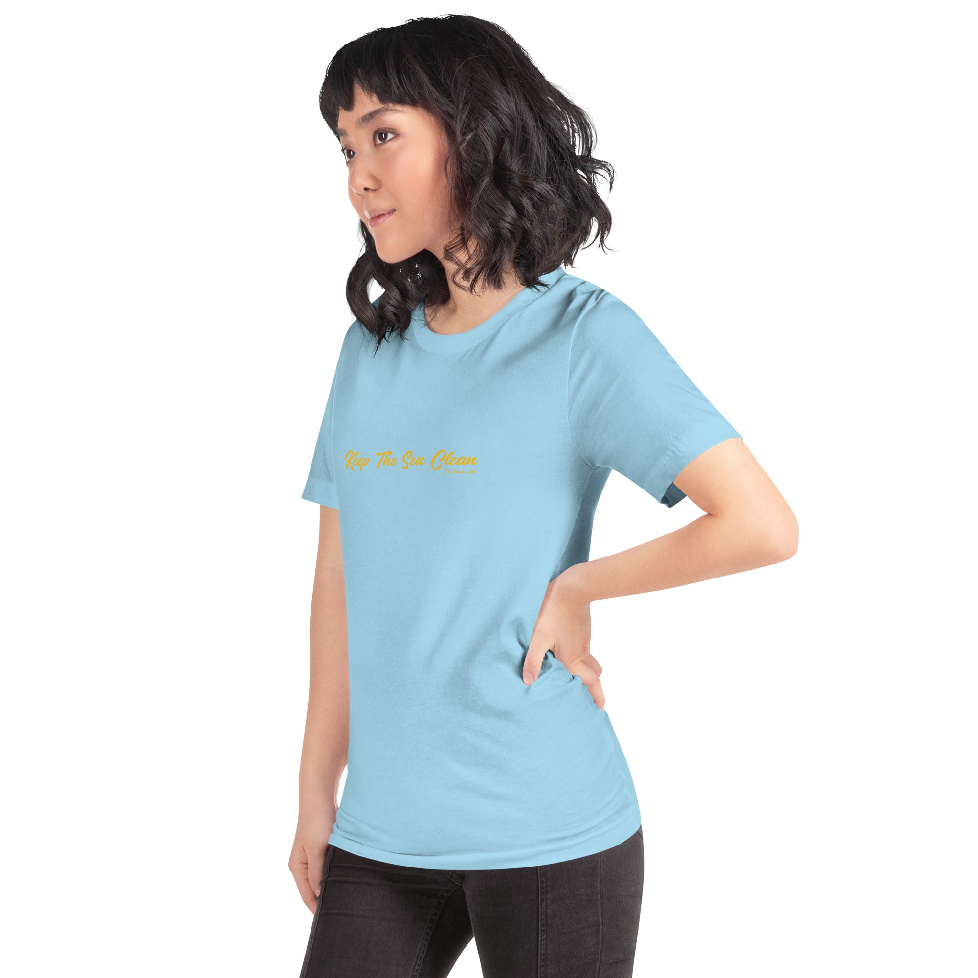 T-shirt en coton unisexe Keep The Sea Clean sur couleurs vives