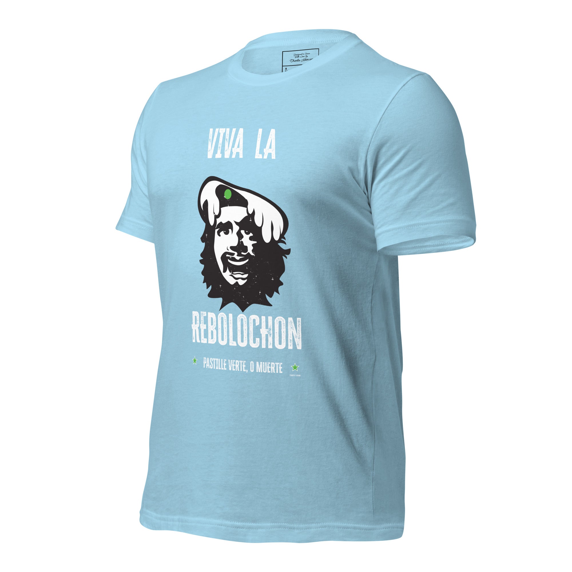 Unisex cotton t-shirt Viva la Rebolochon on bright colors