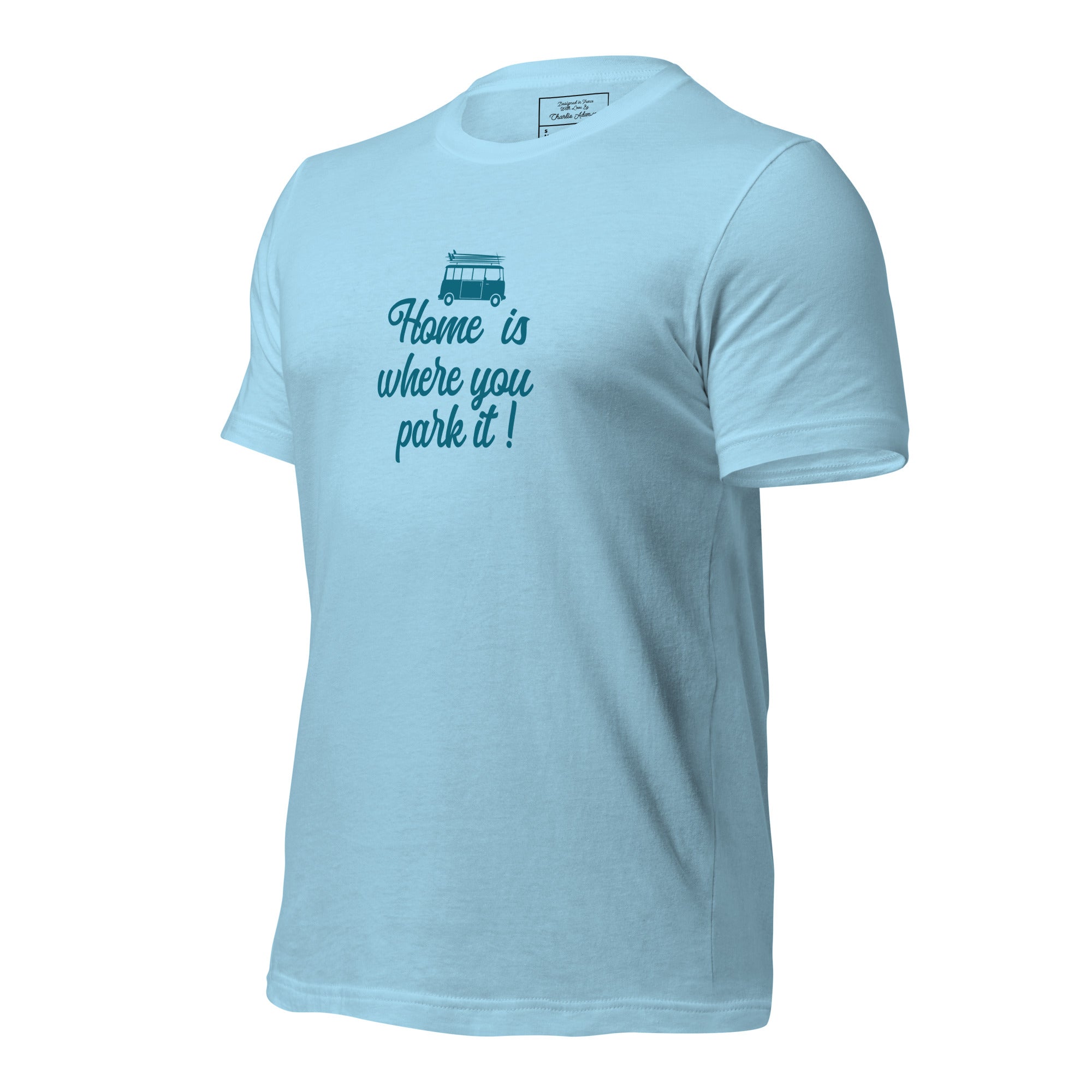 T-shirt en coton unisexe Blue Surf Combi sur couleurs claires