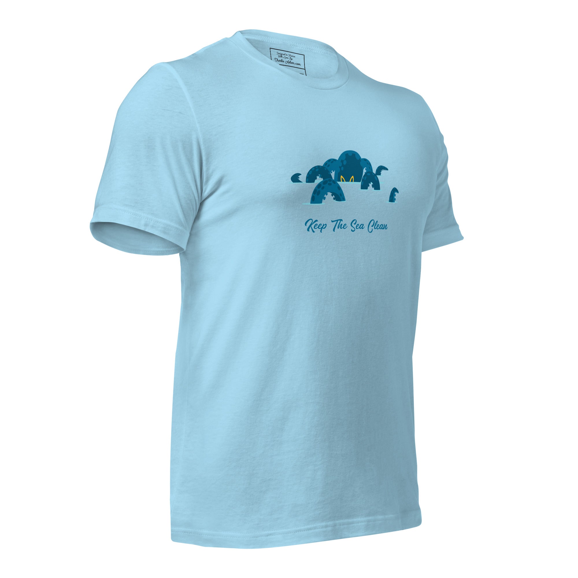 T-shirt en coton unisexe Octopus Blue sur couleurs vives