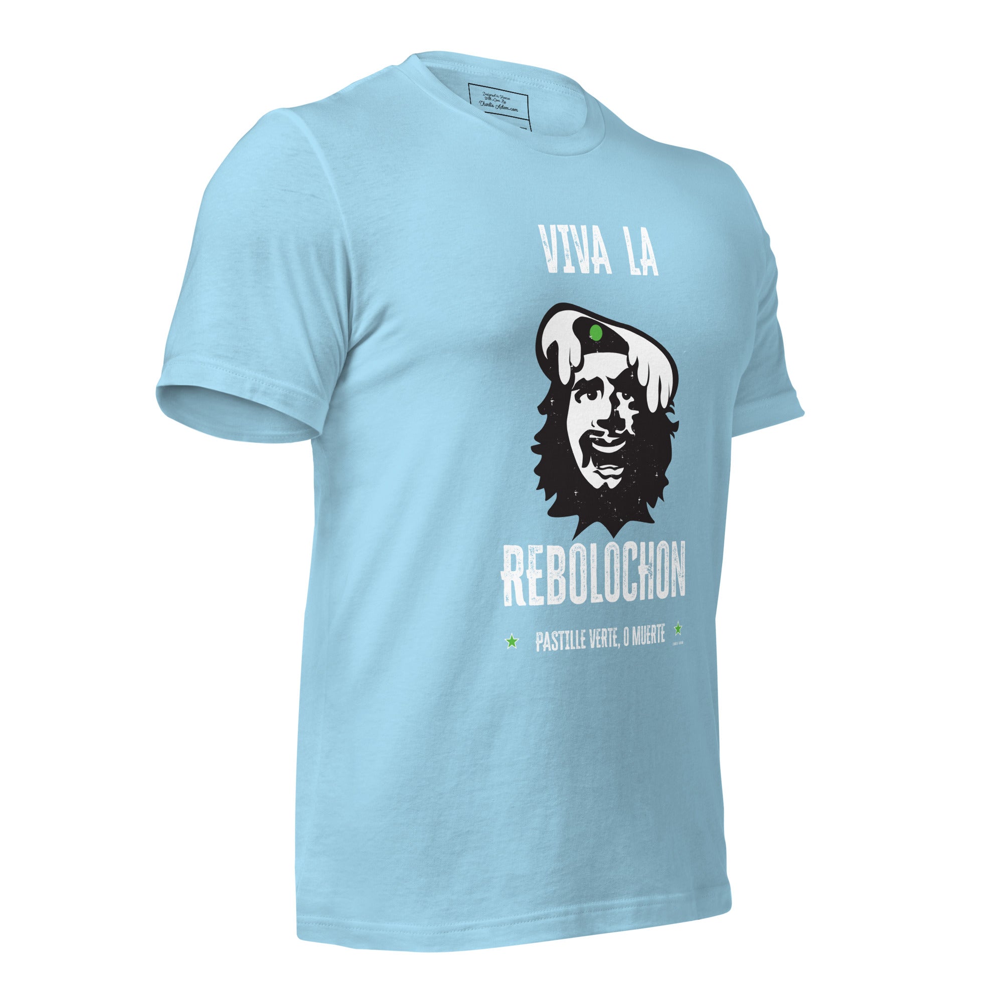 Unisex cotton t-shirt Viva la Rebolochon on bright colors