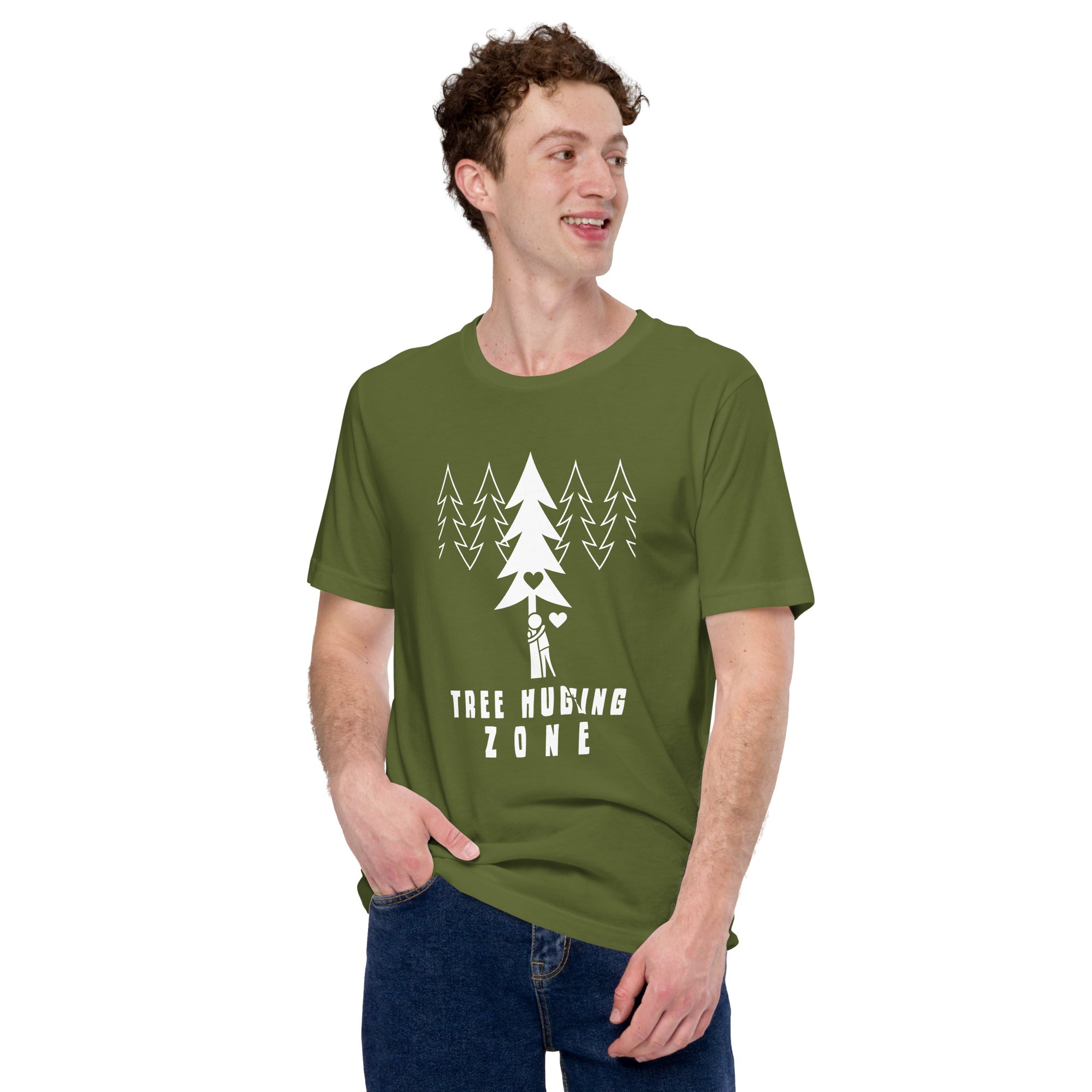 Unisex t-shirt Tree hugging zone on dark colors