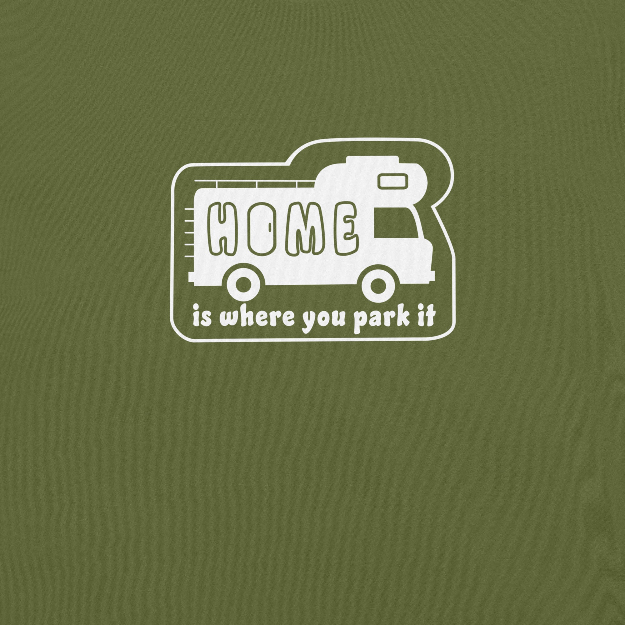 Unisex cotton t-shirt Bold Camper Van on greens