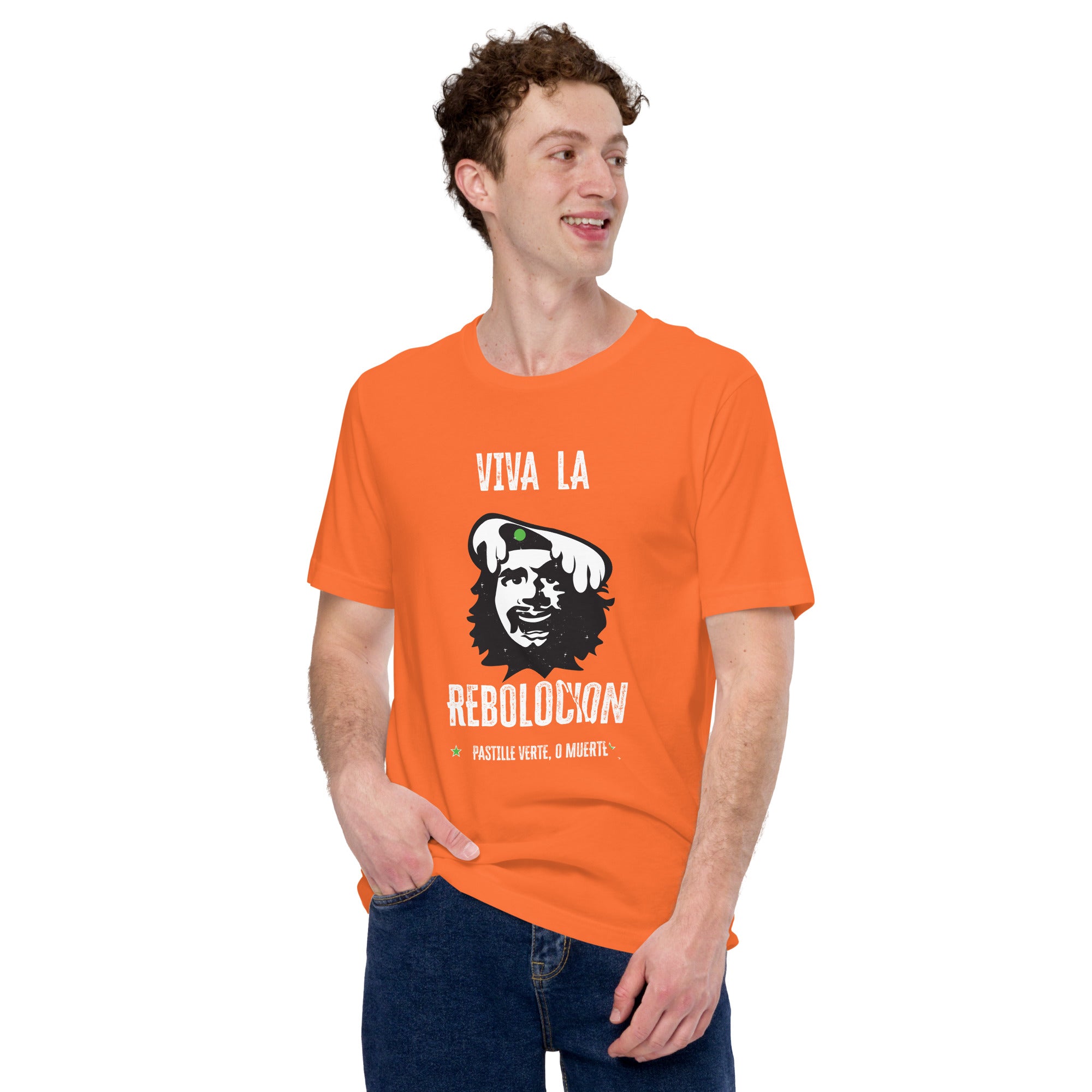 Unisex cotton t-shirt Viva la Rebolochon on bright colors