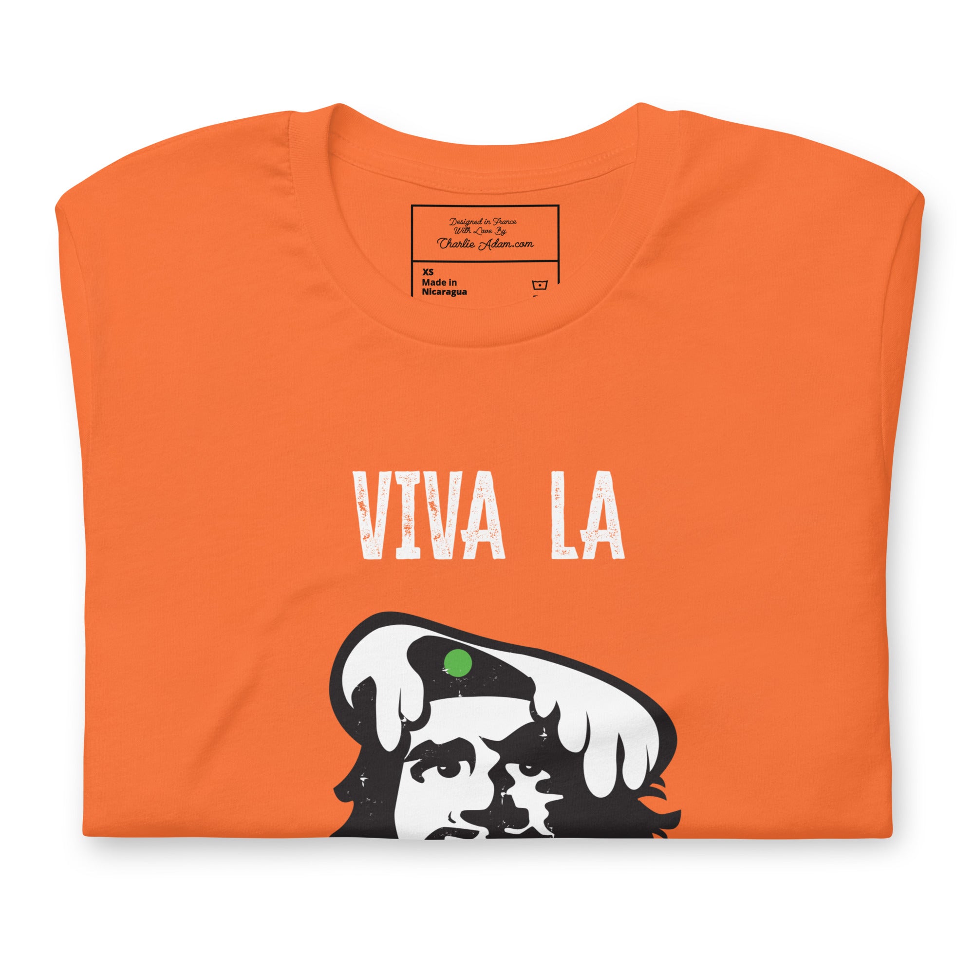 Unisex cotton t-shirt Viva la Rebolochon on bright colors