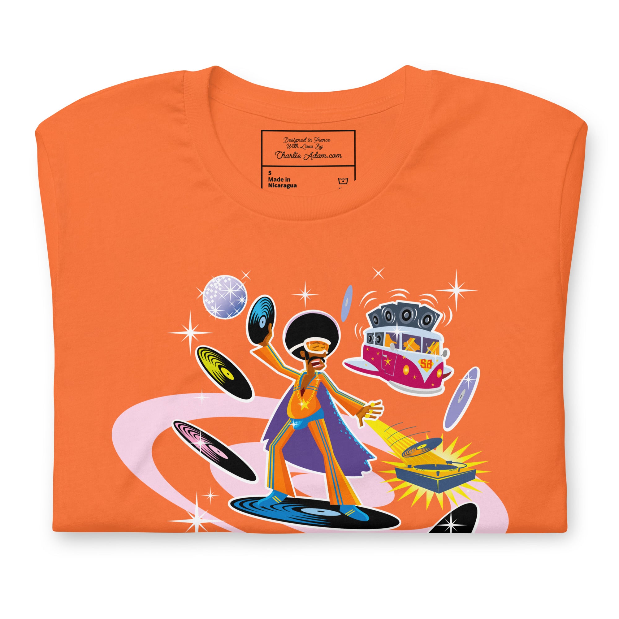 T-shirt en coton unisexe Superboogieman saves the party sur couleurs vives